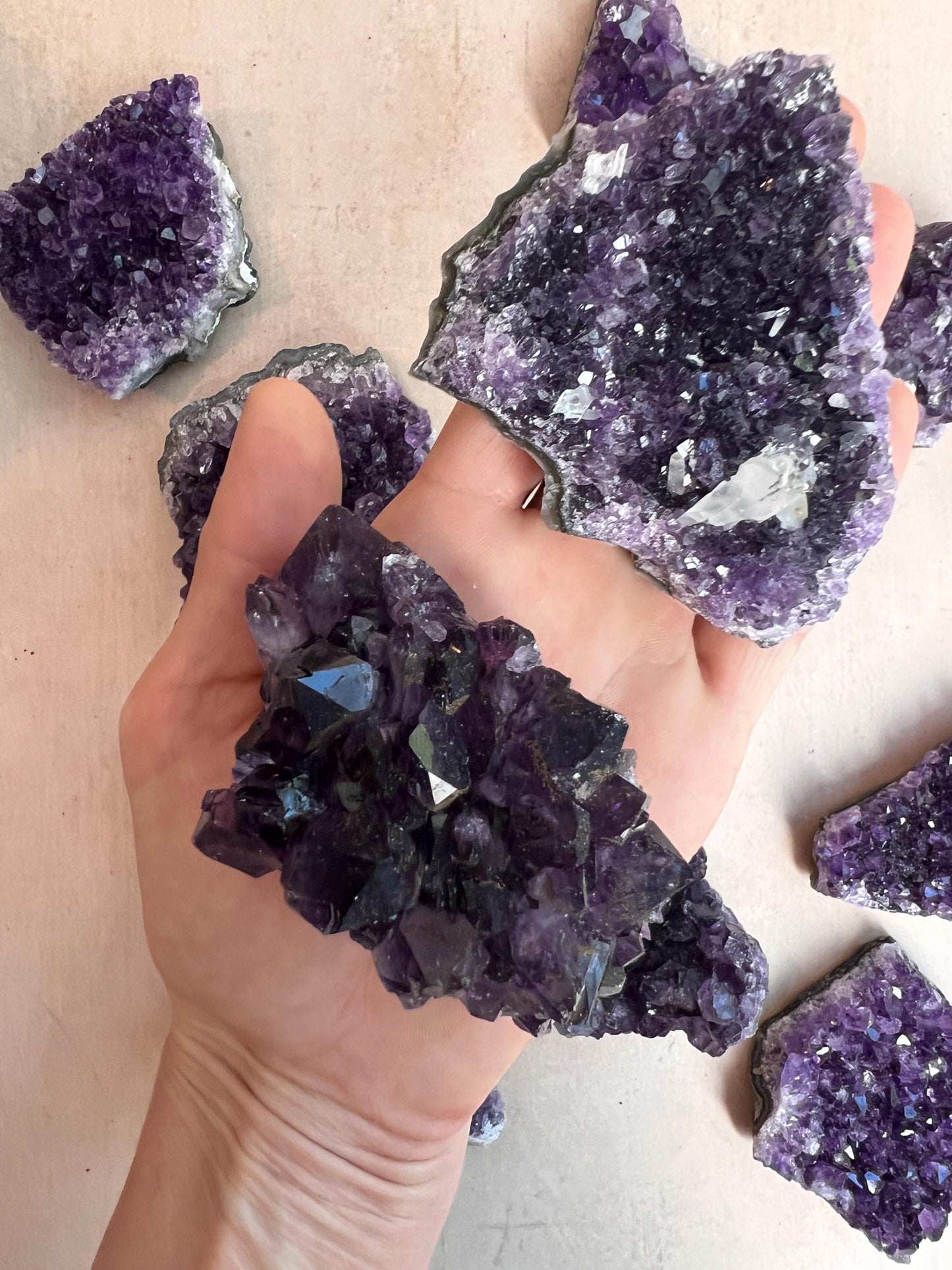 Amethyst Crystal Clusters High Grade 3"