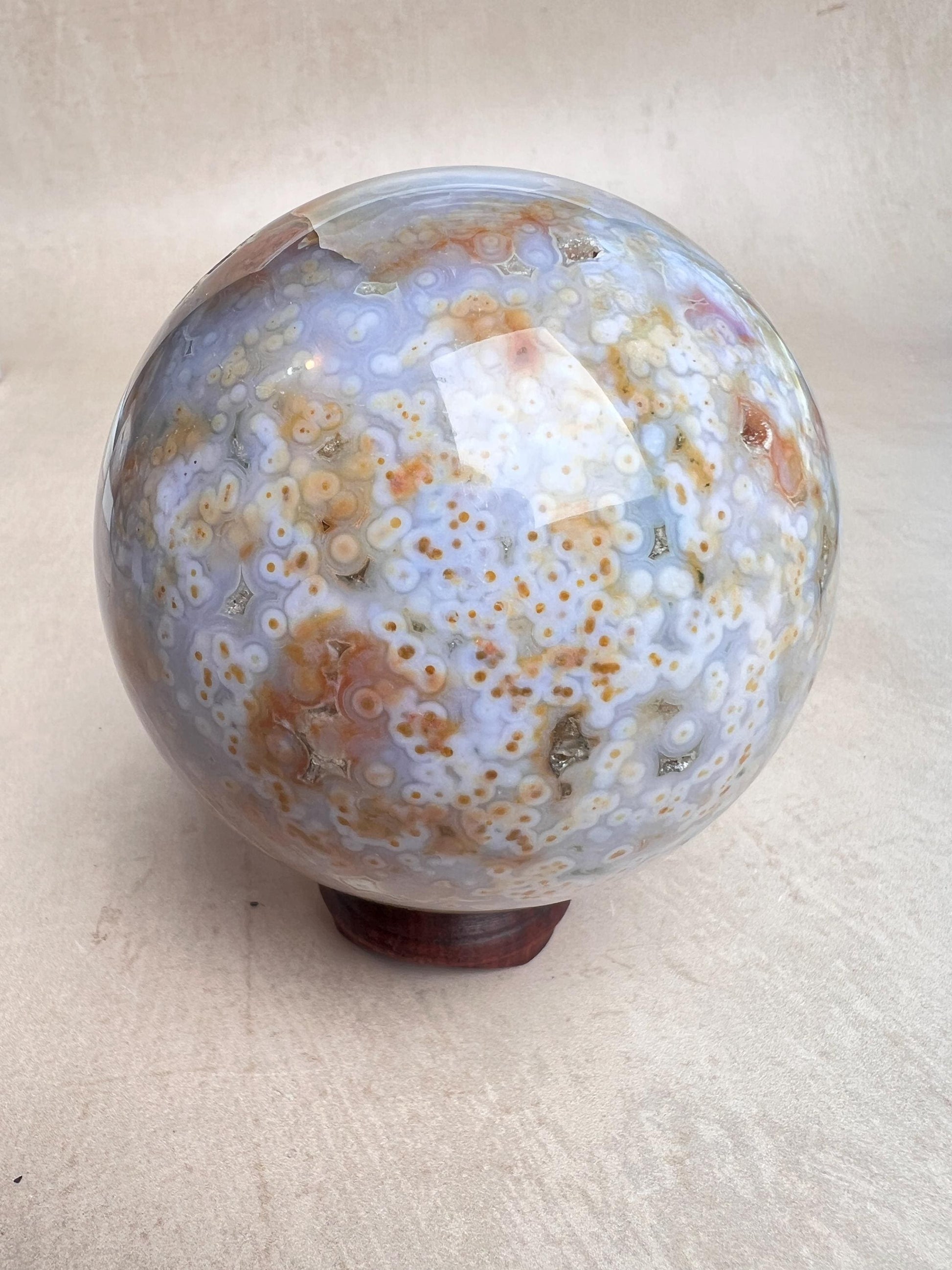 Ocean Jasper Sphere Old Stock Jelly Crystal Sphere | Vein3-4