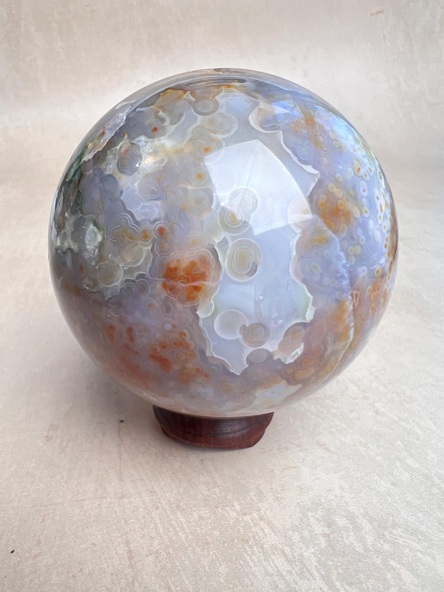 Ocean Jasper Sphere Old Stock Jelly Crystal Sphere | Vein3-4