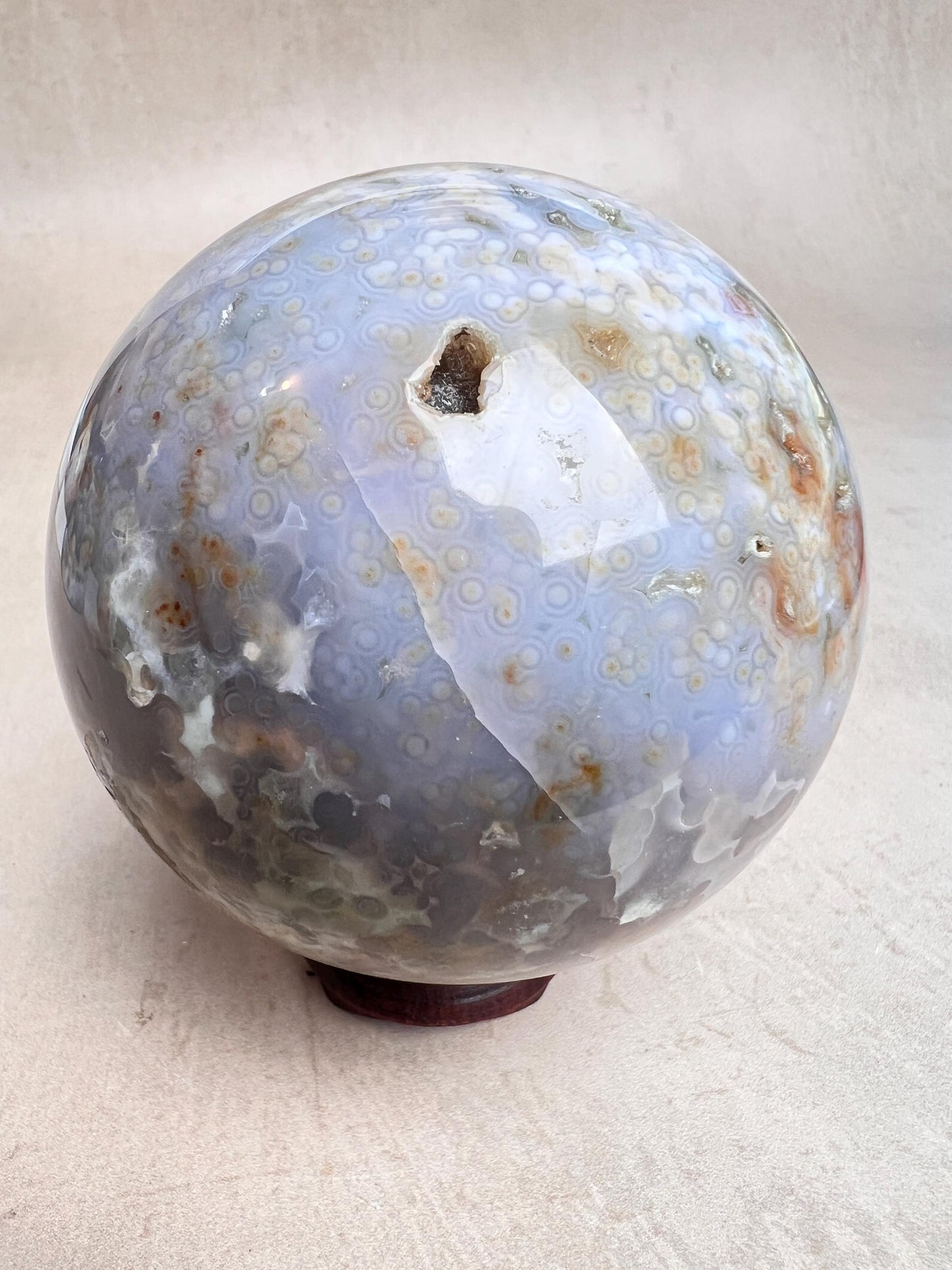 Ocean Jasper Sphere Old Stock Jelly Crystal Sphere | Vein3-4