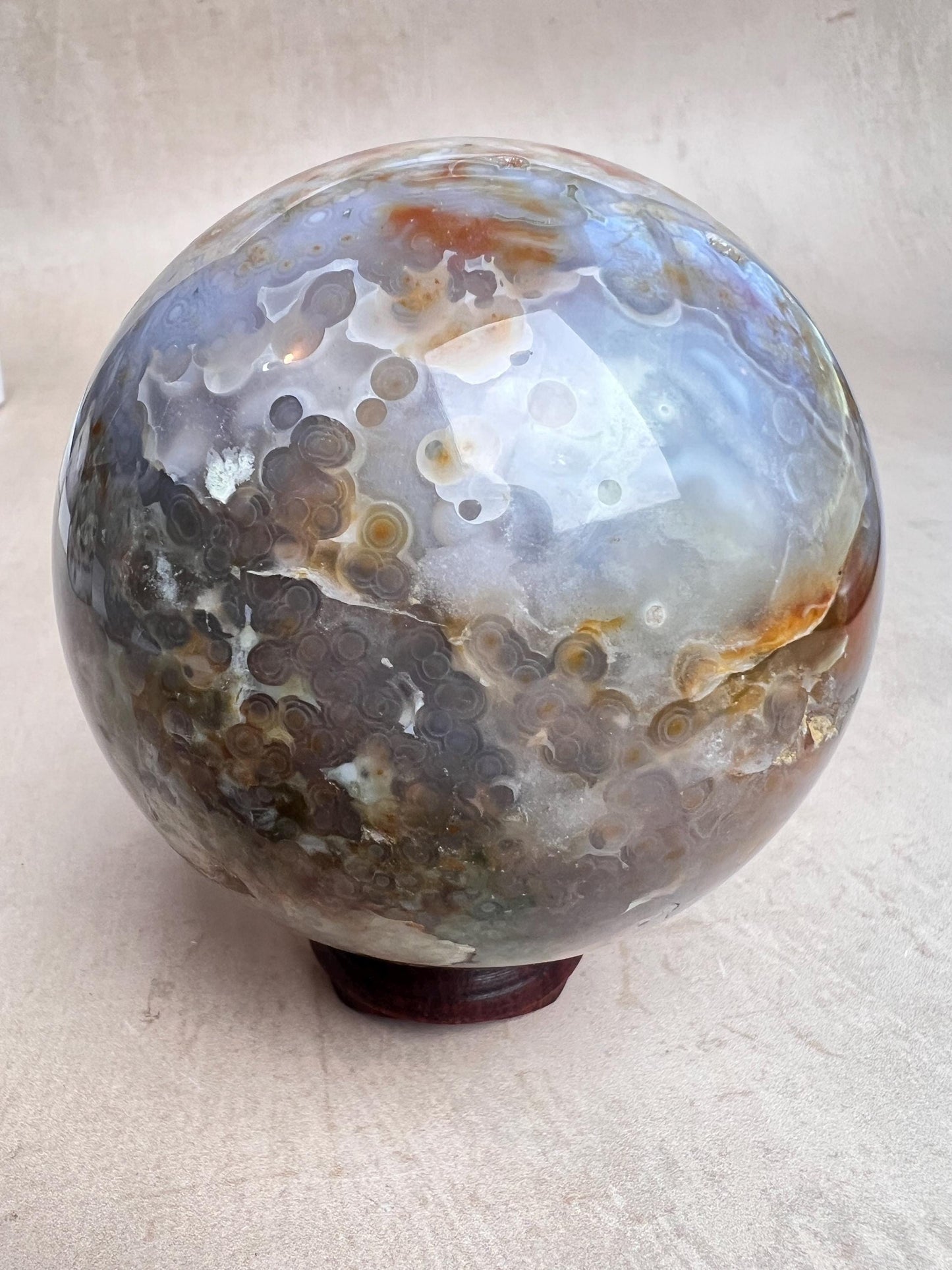 Ocean Jasper Sphere Old Stock Jelly Crystal Sphere | Vein3-4