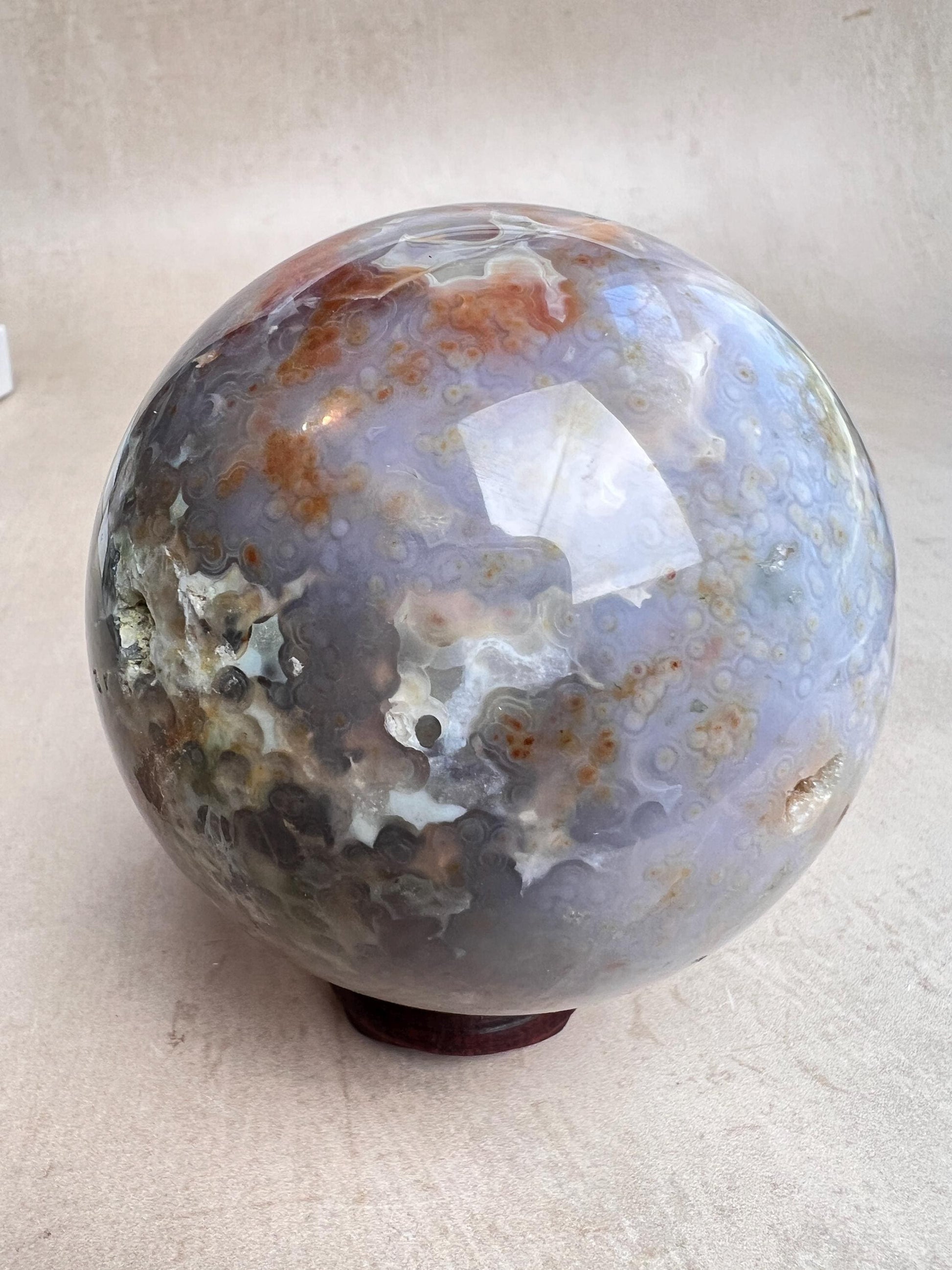 Ocean Jasper Sphere Old Stock Jelly Crystal Sphere | Vein3-4