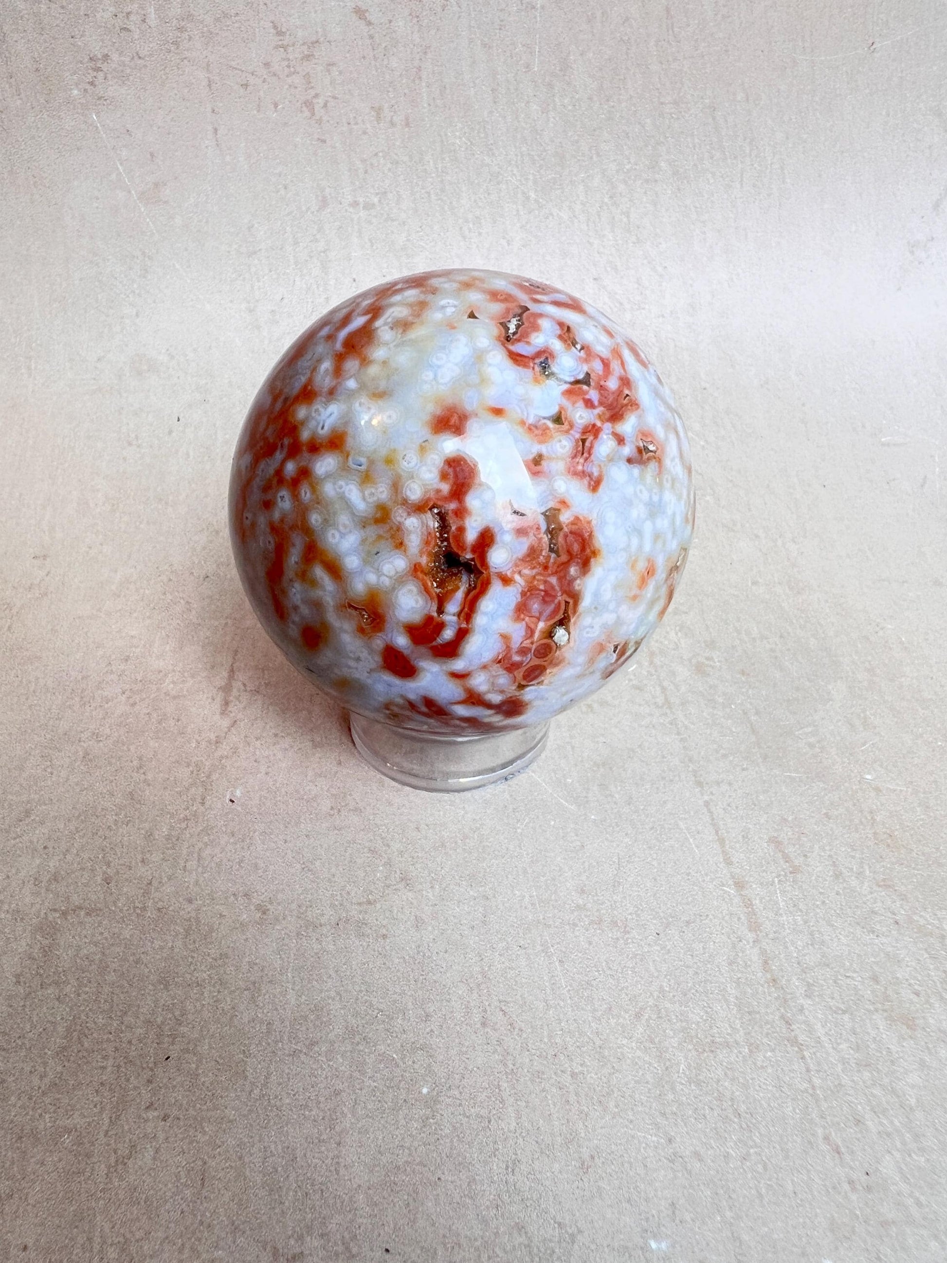 Ocean Jasper Sphere Old Stock Crystal Sphere | Vein 3-4 Jelly