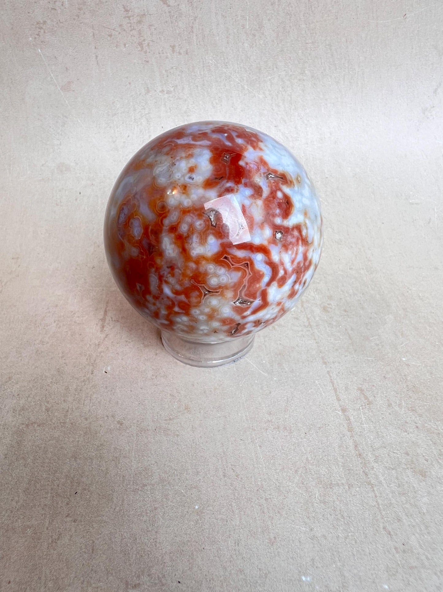 Ocean Jasper Sphere Old Stock Crystal Sphere | Vein 3-4 Jelly
