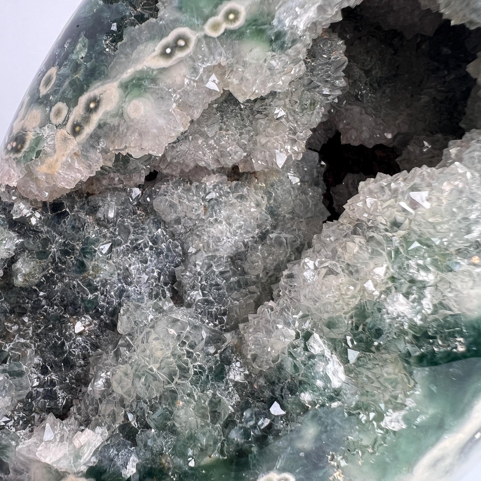 Rare Early Vein Ocean Jasper Free Form – Large Green Yellow Druzy Collector Crystal