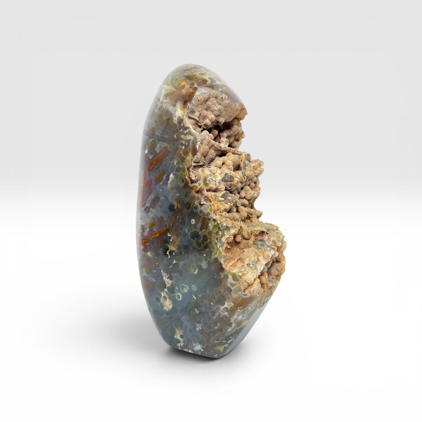 Rare Ocean Jasper Jelly Free Form – Large One-of-a-Kind with Botryoidal Orbs