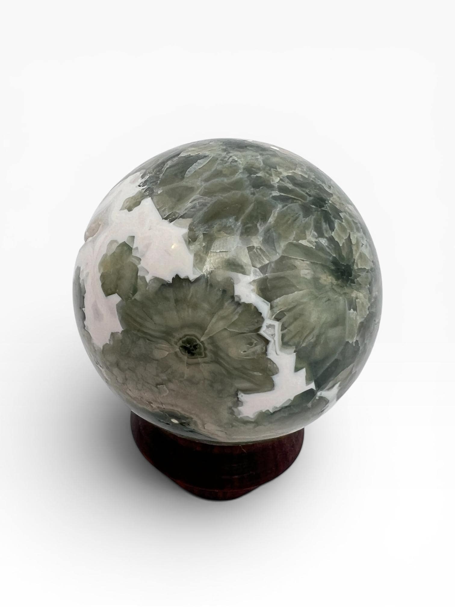 Ocean Jasper Sphere with Flower Orbs- Vein 1-2