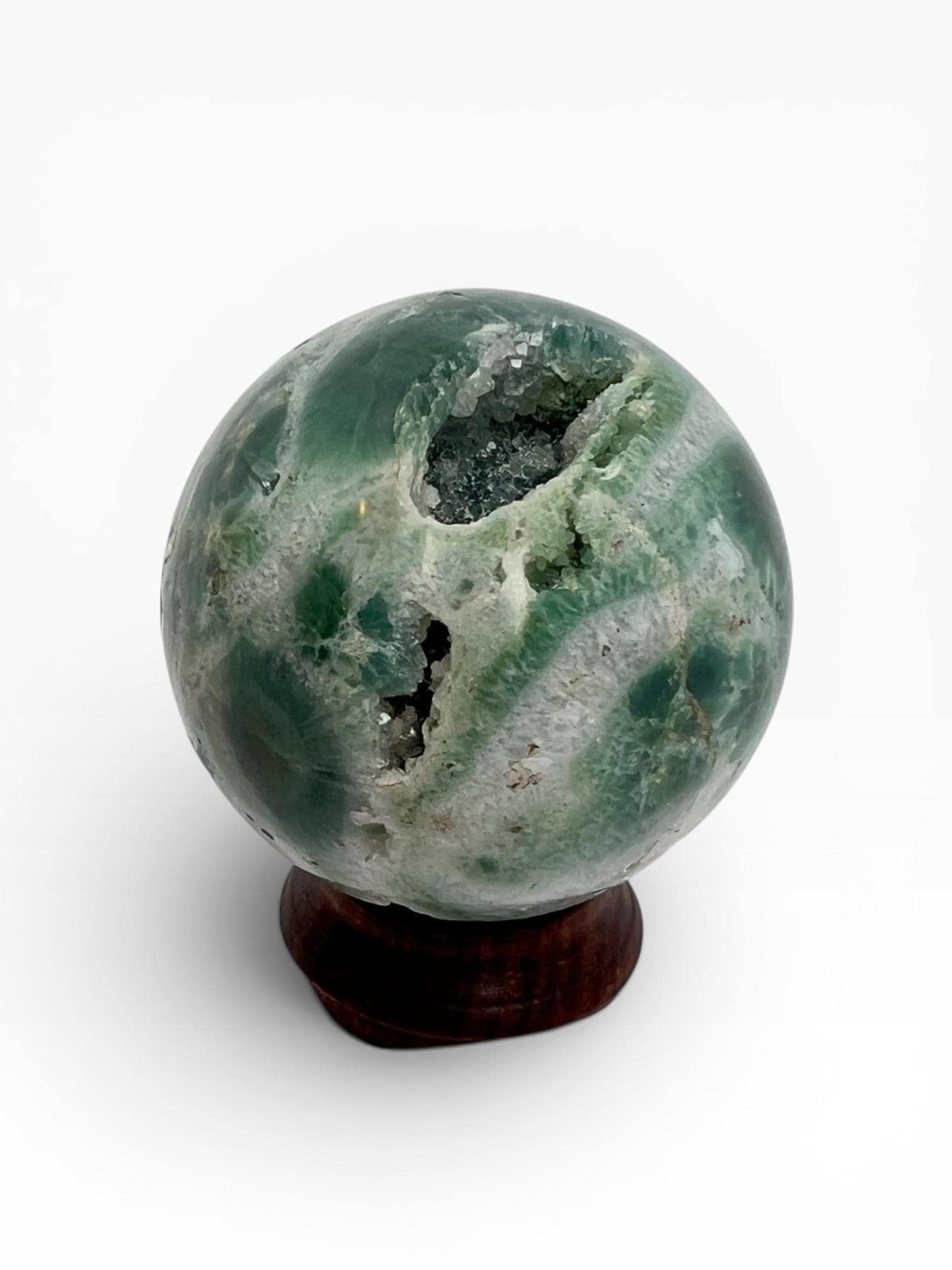 Ocean Jasper Sphere with Flower Orbs- Vein 1-2