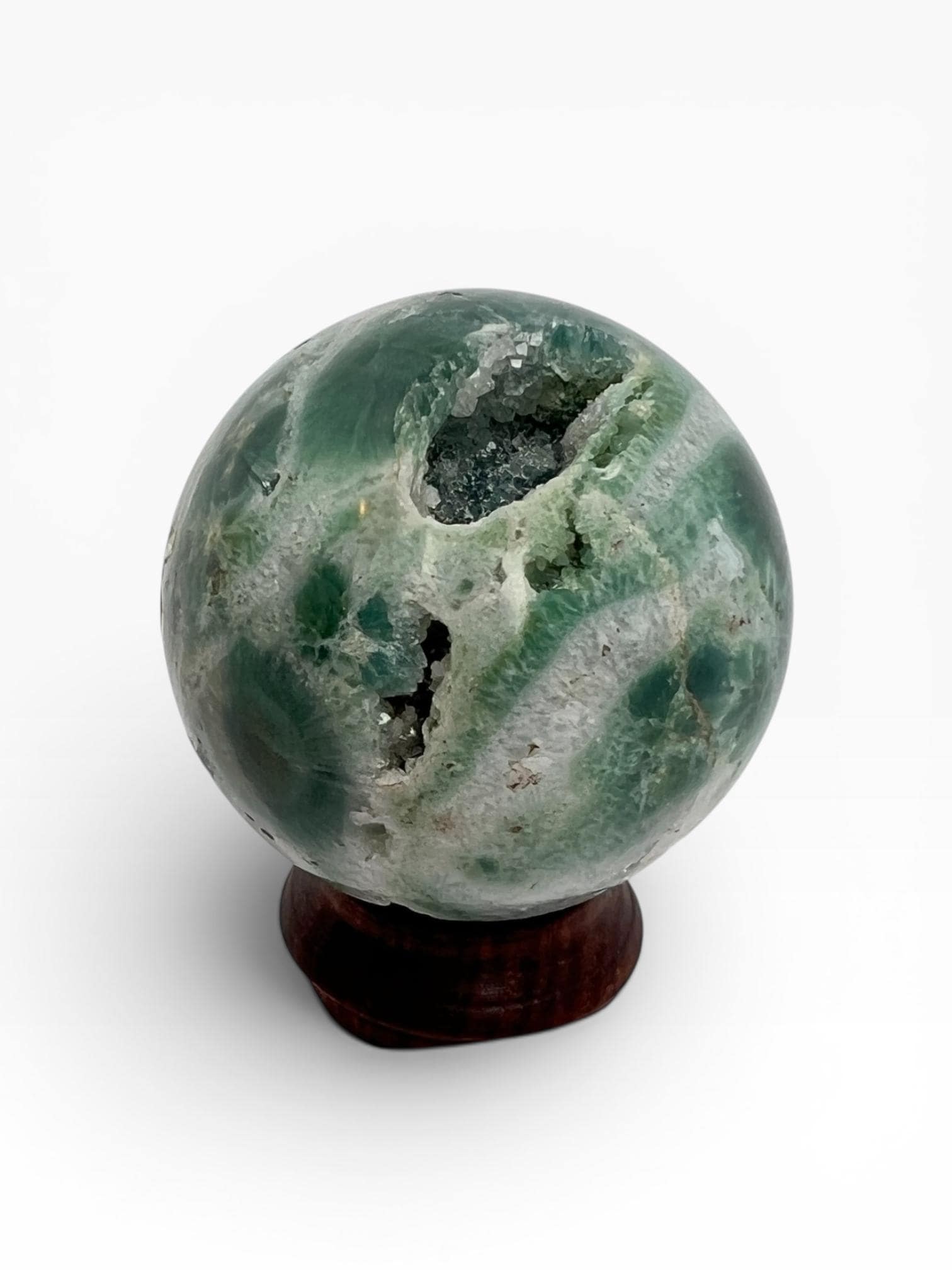Ocean Jasper Sphere with Flower Orbs- Vein 1-2