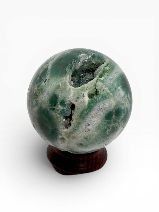 Ocean Jasper Sphere with Flower Orbs- Vein 1-2