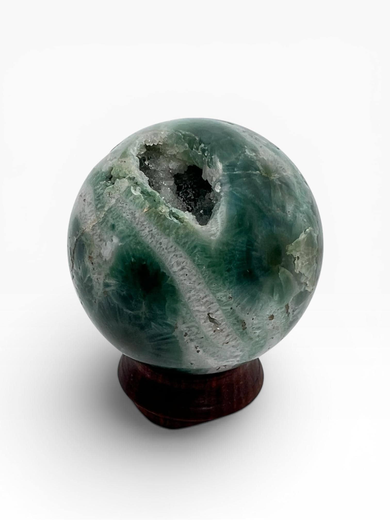 Ocean Jasper Sphere with Flower Orbs- Vein 1-2