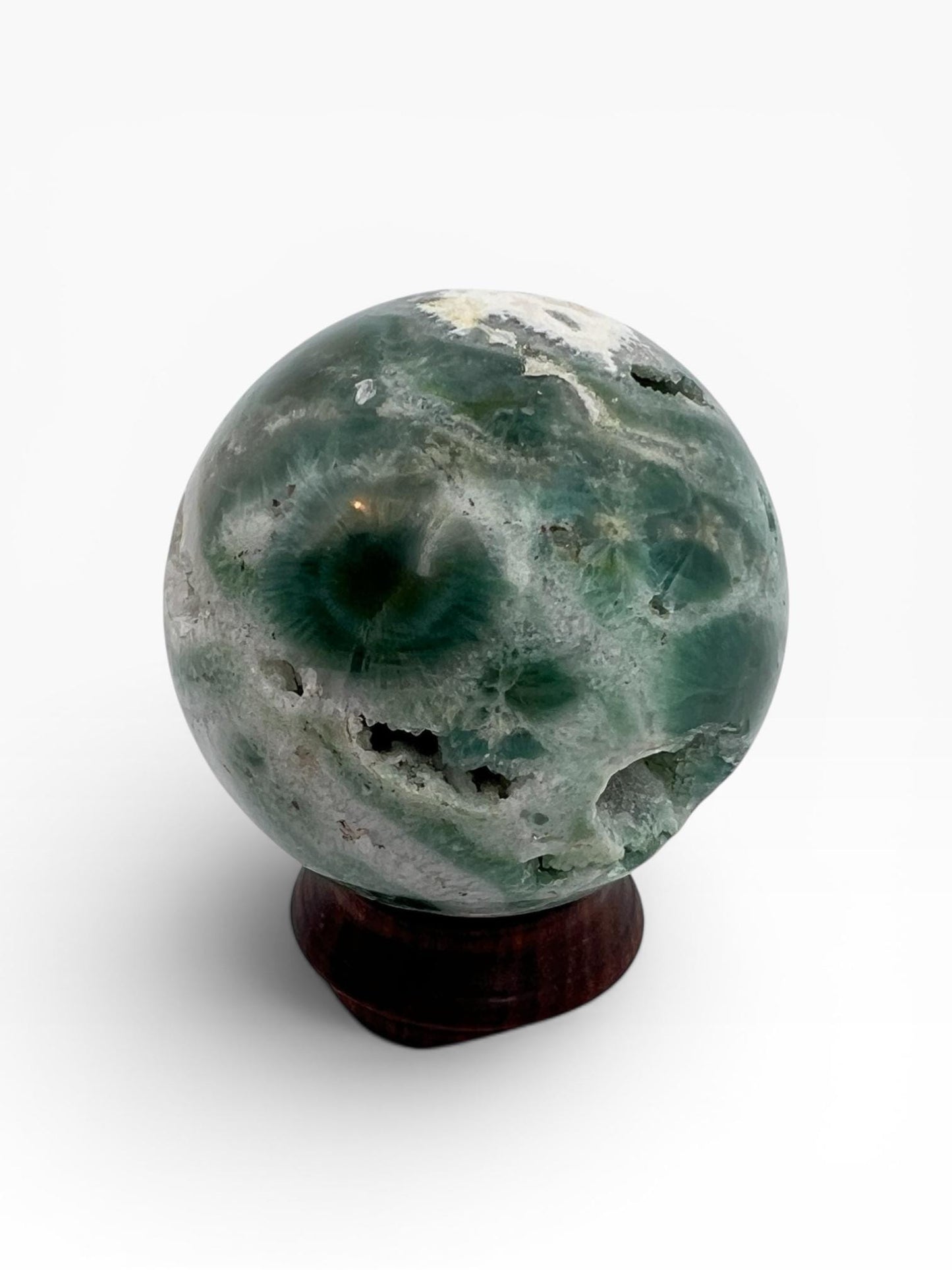 Ocean Jasper Sphere with Flower Orbs- Vein 1-2