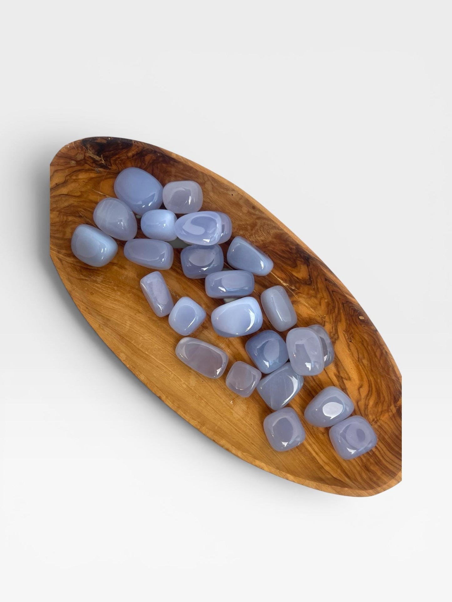 Blue Chalcedony Pocket Stone from Turkey: Natural Worry Stone
