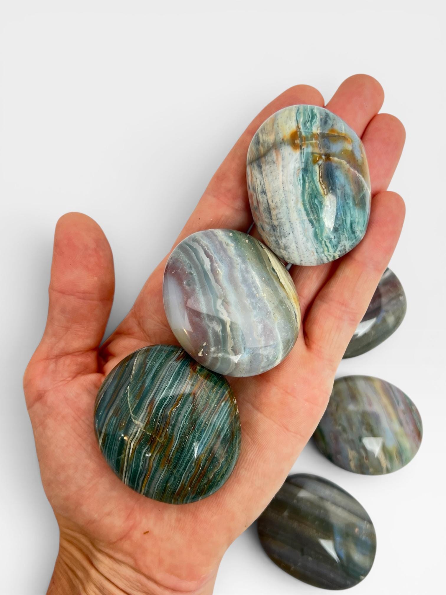 Ocean Wave Jasper - Marovato Palm Stones