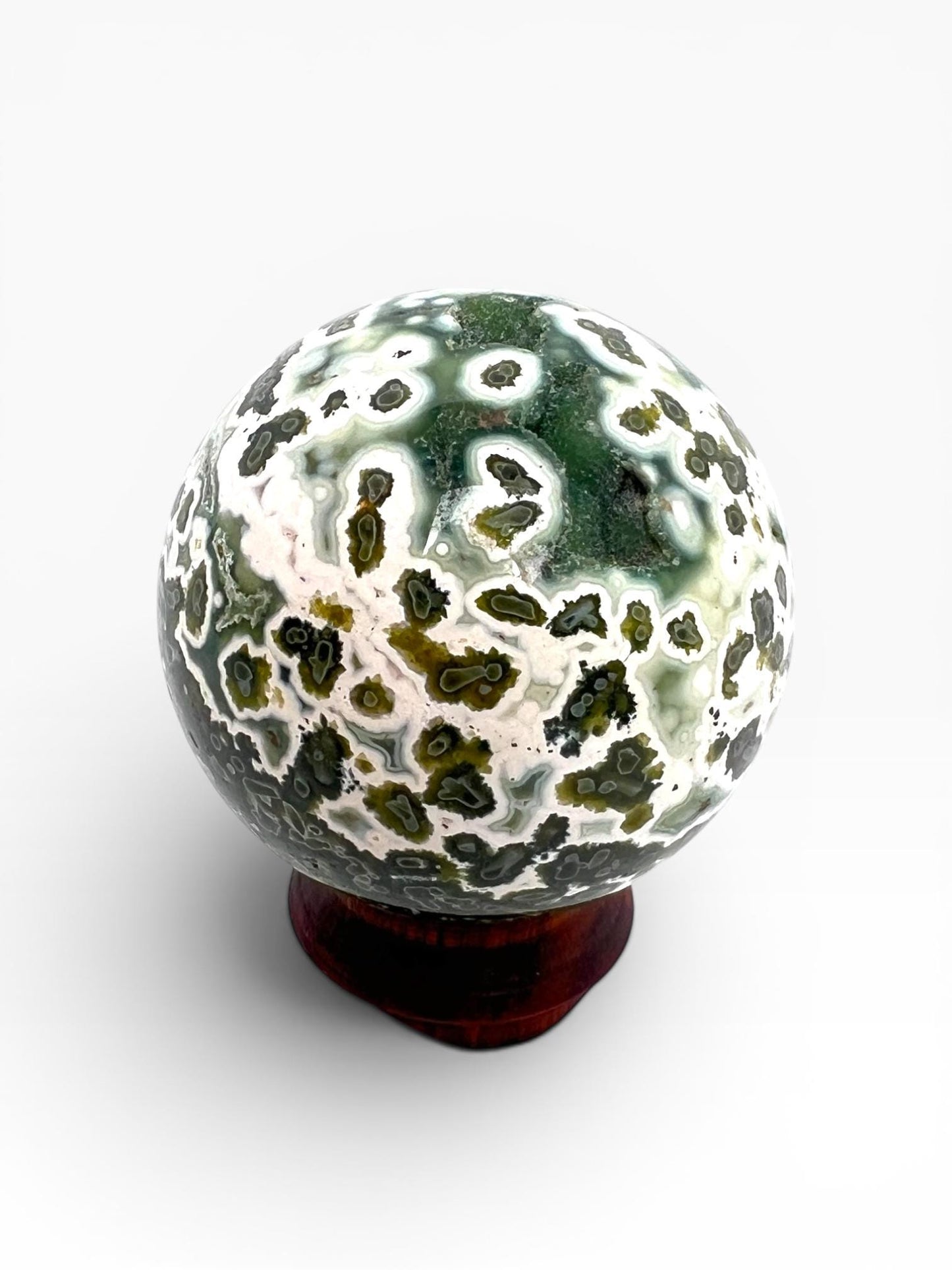 Ocean Jasper Sphere: Vein 7 Sphere Rare Teal Green