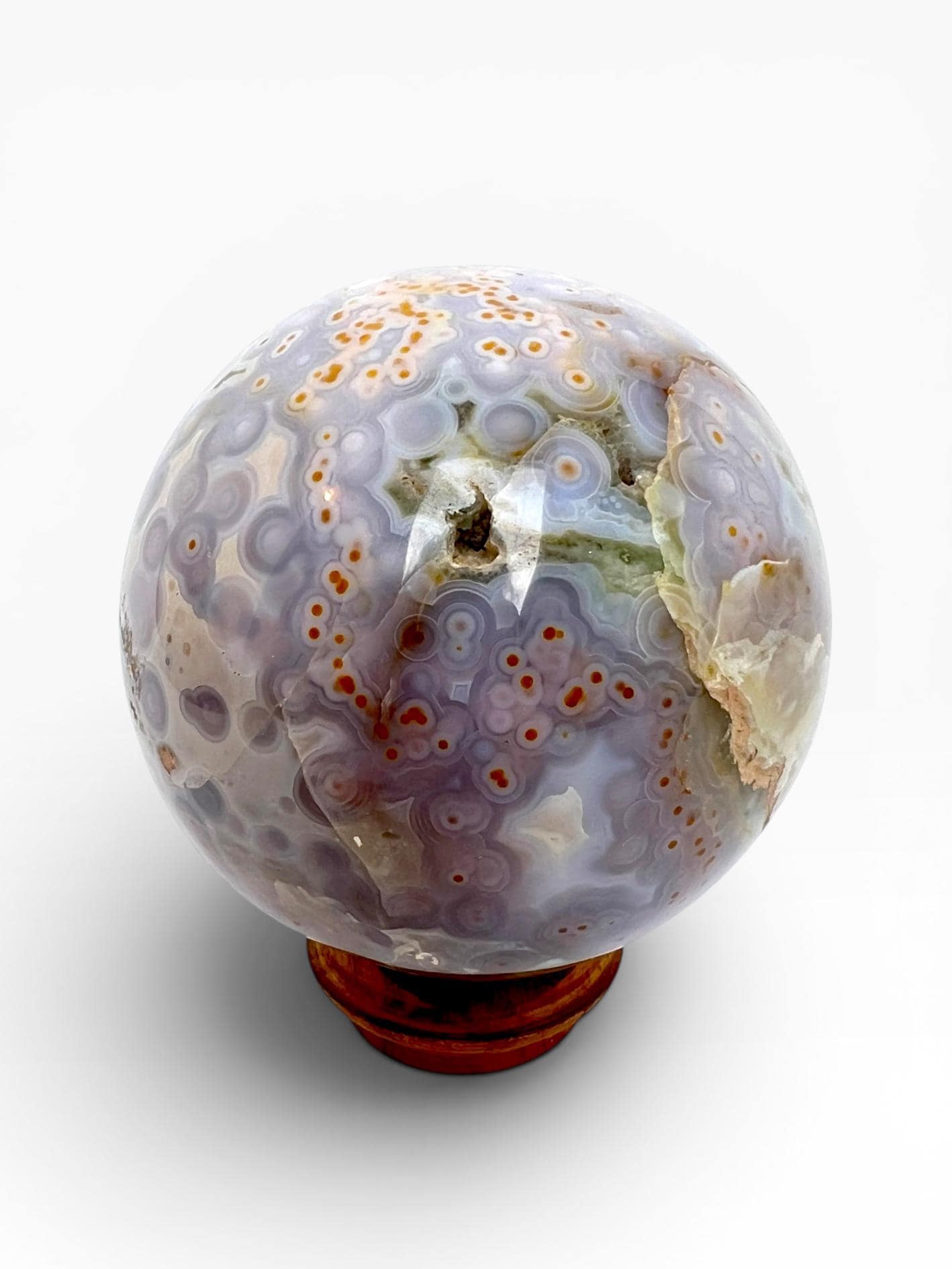 Ocean Jasper Sphere: Rare Vein 3-4 Jelly Piece