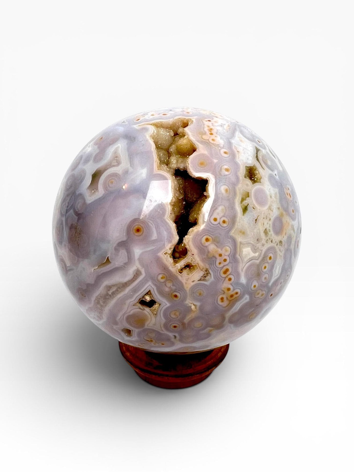 Ocean Jasper Sphere: Rare Vein 3-4 Jelly Piece