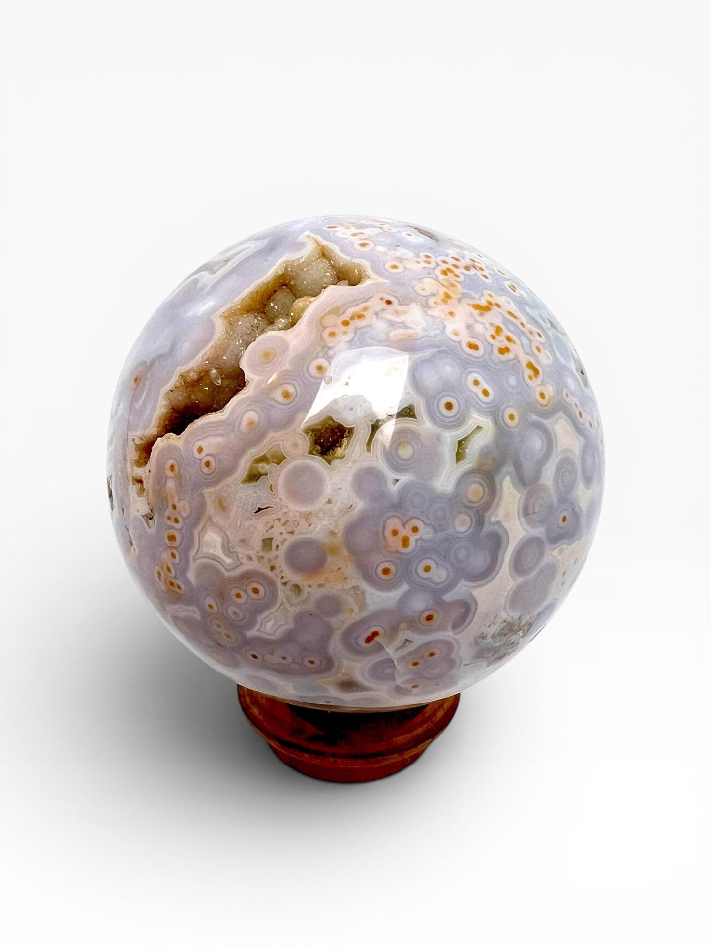 Ocean Jasper Sphere: Rare Vein 3-4 Jelly Piece