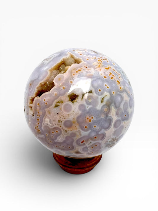 Ocean Jasper Sphere: Rare Vein 3-4 Jelly Piece