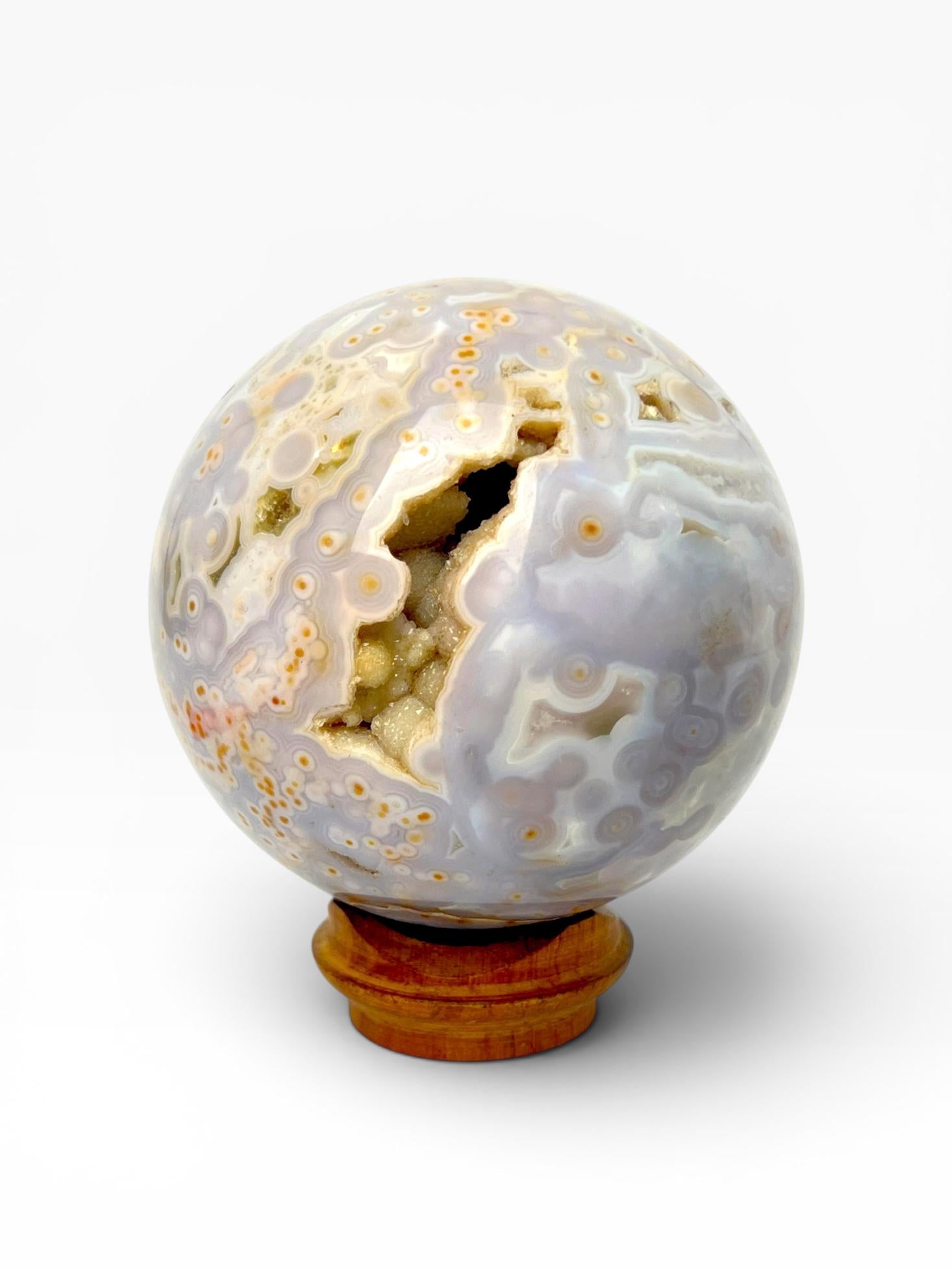 Ocean Jasper Sphere: Rare Vein 3-4 Jelly Piece