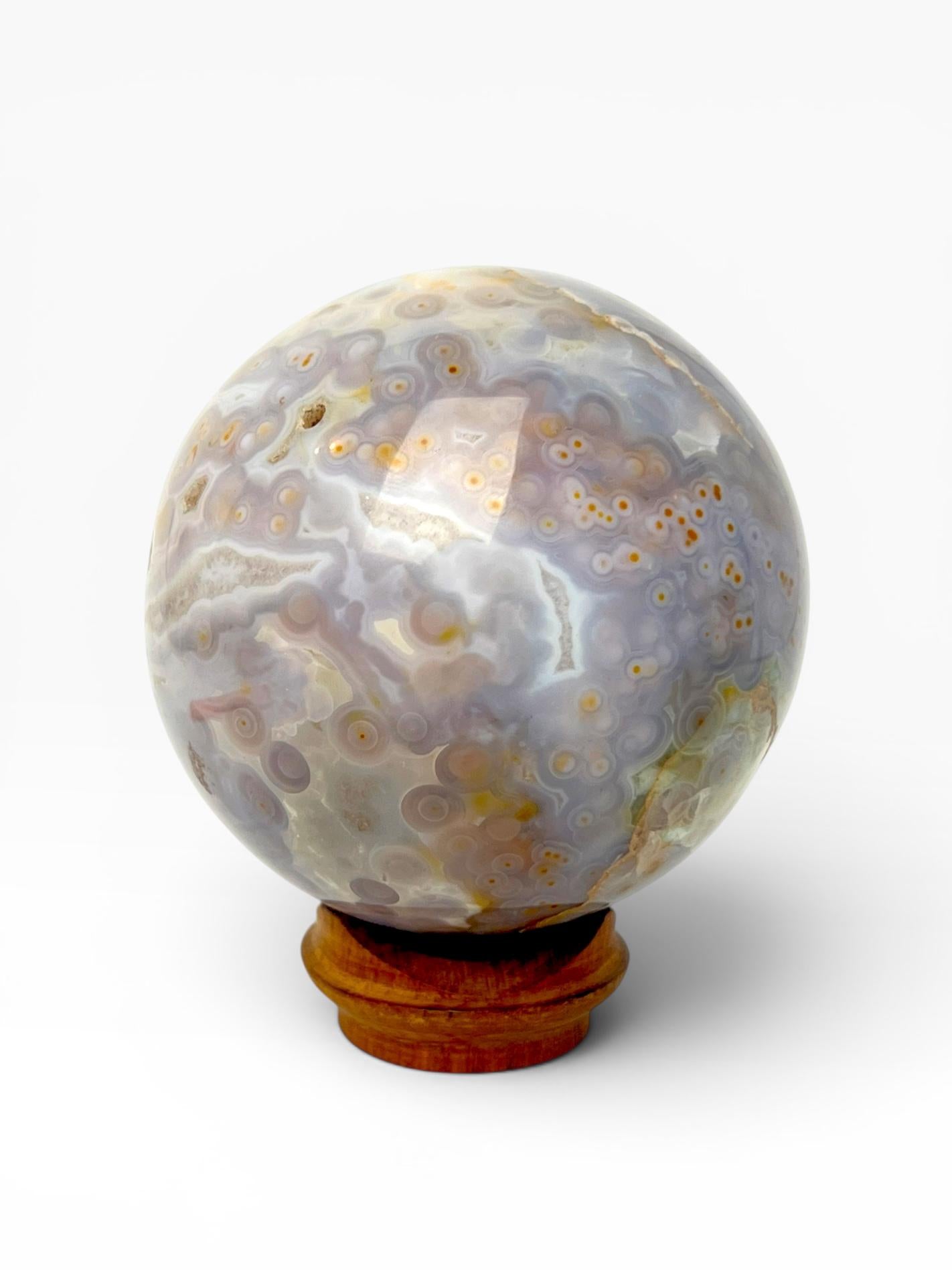 Ocean Jasper Sphere: Rare Vein 3-4 Jelly Piece