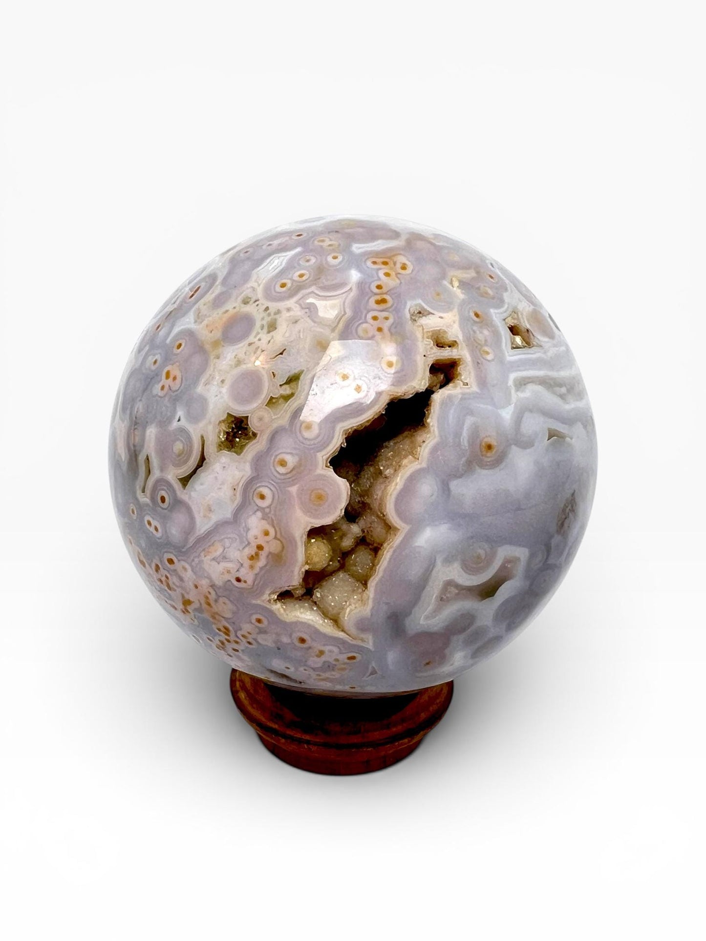 Ocean Jasper Sphere: Rare Vein 3-4 Jelly Piece