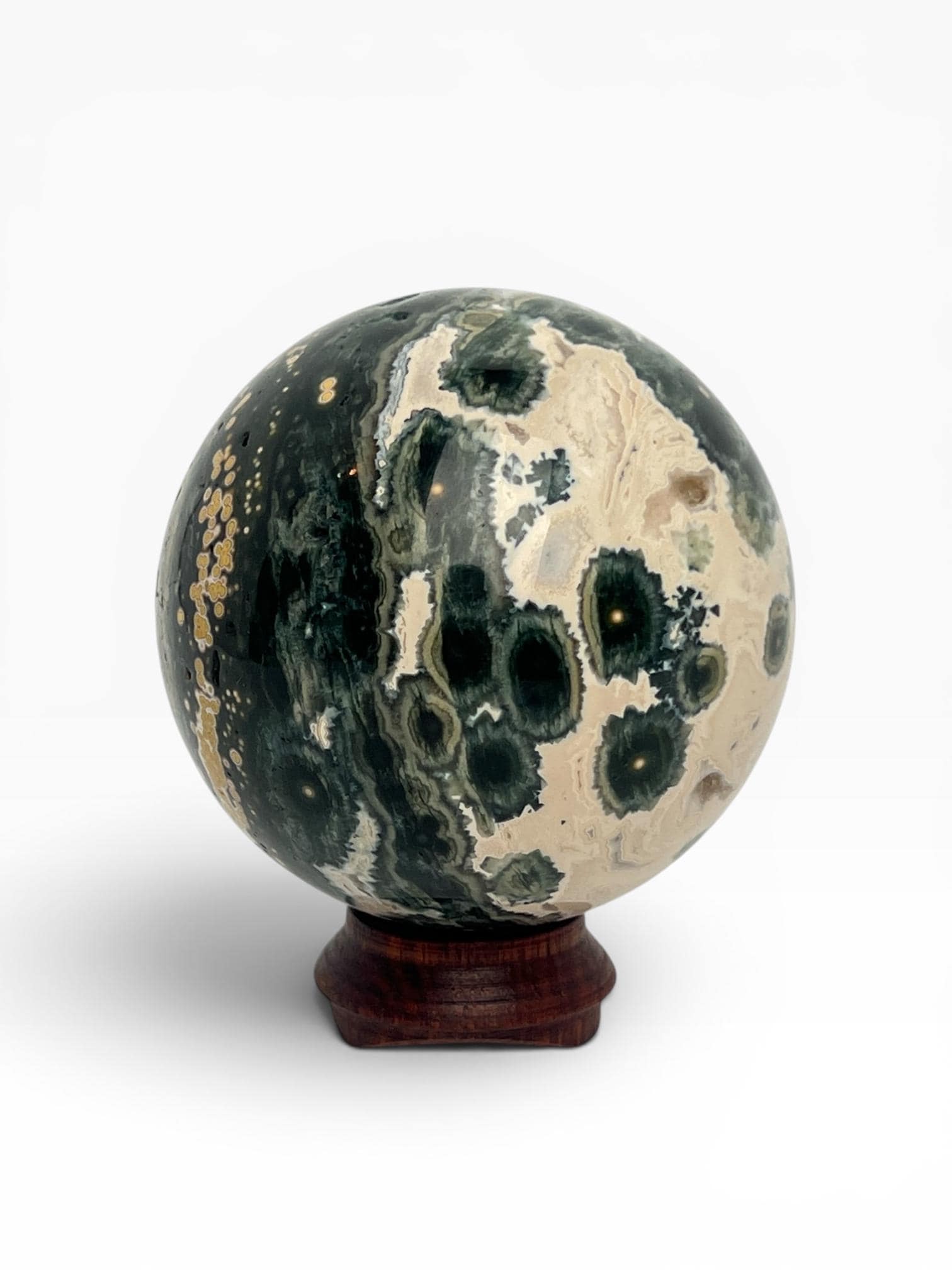 Ocean Jasper Vein 1 Sphere with Flower Orbs