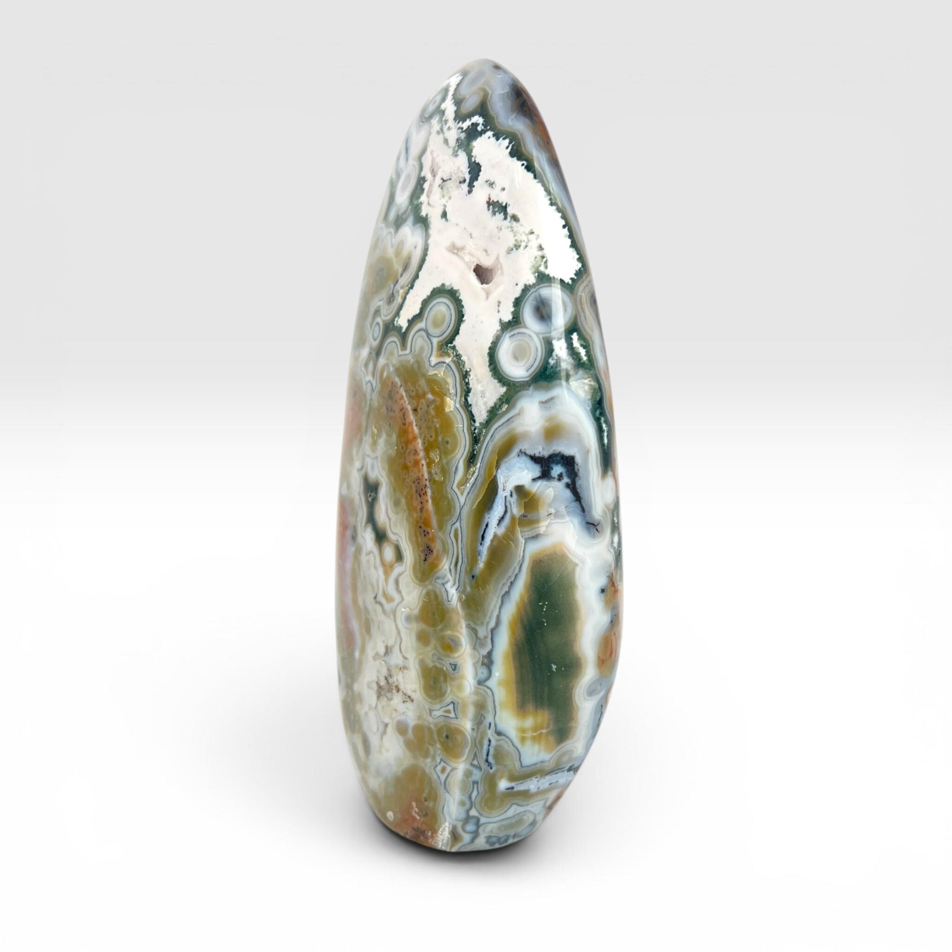 Ocean Jasper Large Standing Free Form: Rare Vein 8 Stone