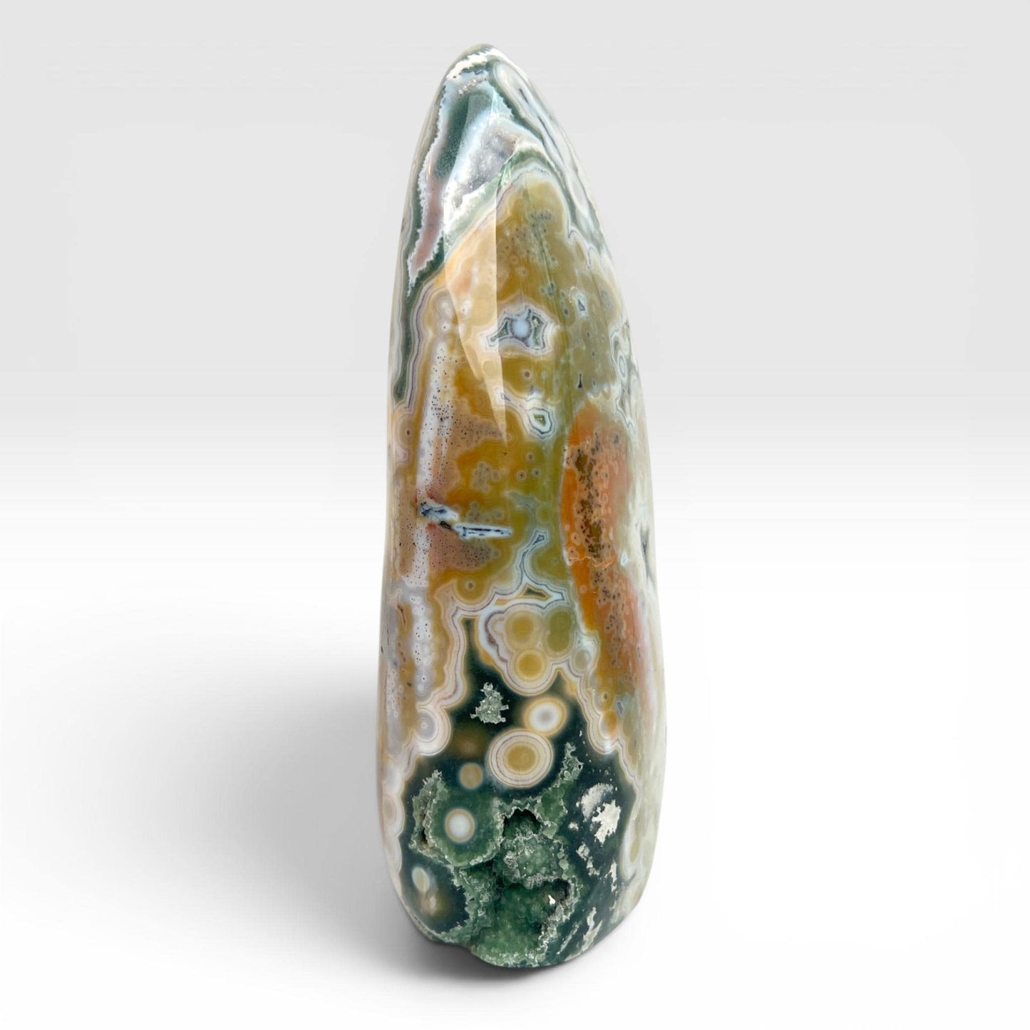 Ocean Jasper Large Standing Free Form: Rare Vein 8 Stone