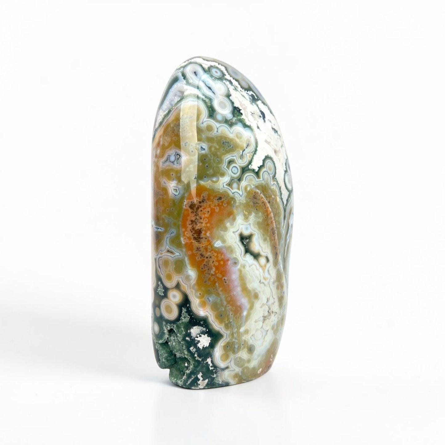 Ocean Jasper Large Standing Free Form: Rare Vein 8 Stone