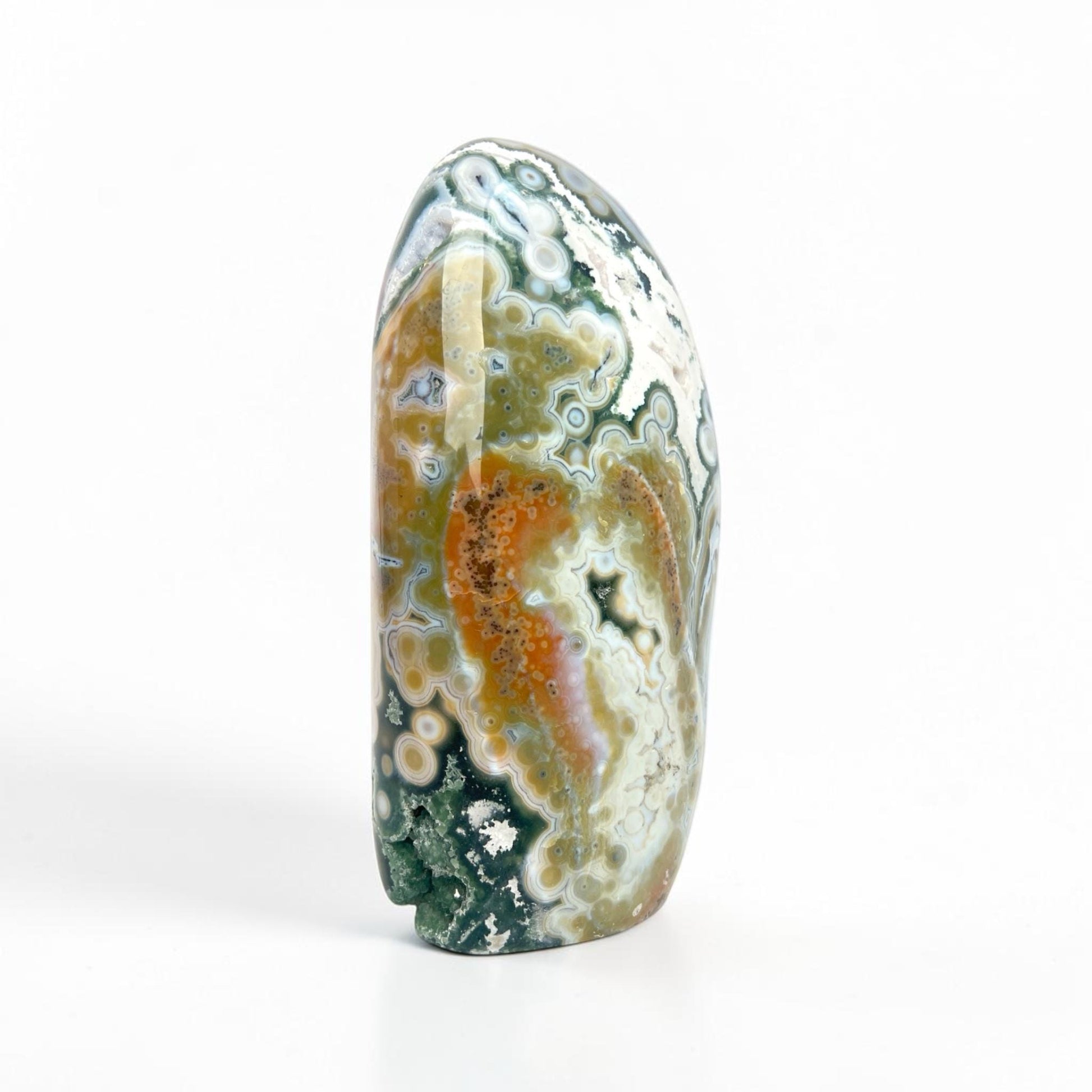 Ocean Jasper Large Standing Free Form: Rare Vein 8 Stone