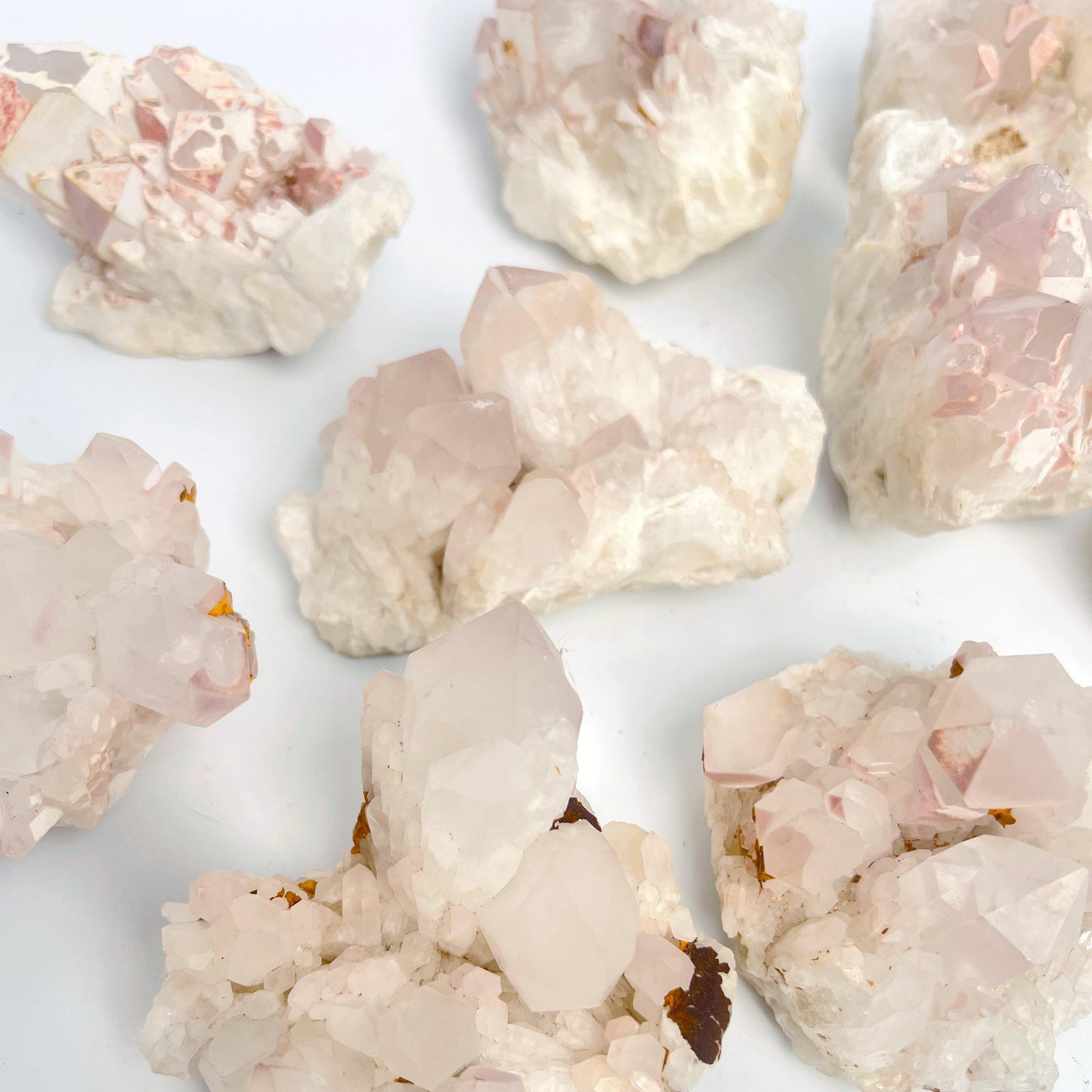 Raw Lithium Quartz from Madagascar - Sprouting Quartz Clusters with Matte Lepidolite Crust