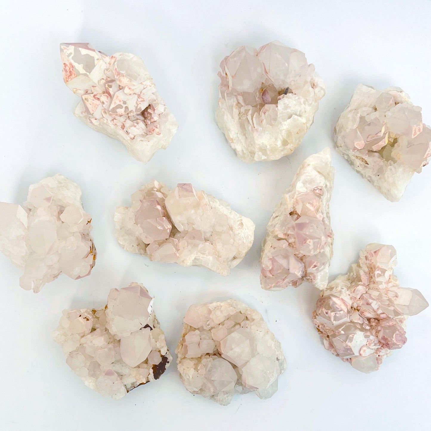 Raw Lithium Quartz from Madagascar - Sprouting Quartz Clusters with Matte Lepidolite Crust