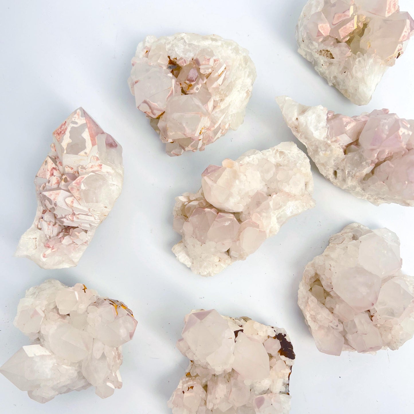 Raw Lithium Quartz from Madagascar - Sprouting Quartz Clusters with Matte Lepidolite Crust