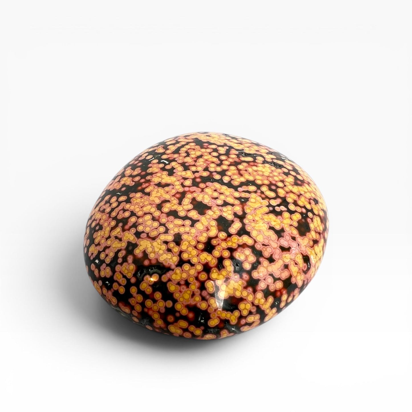 Marovato Ocean Jasper Palm Stone - Veinless Orbicular Jasper Crystal from Madagascar