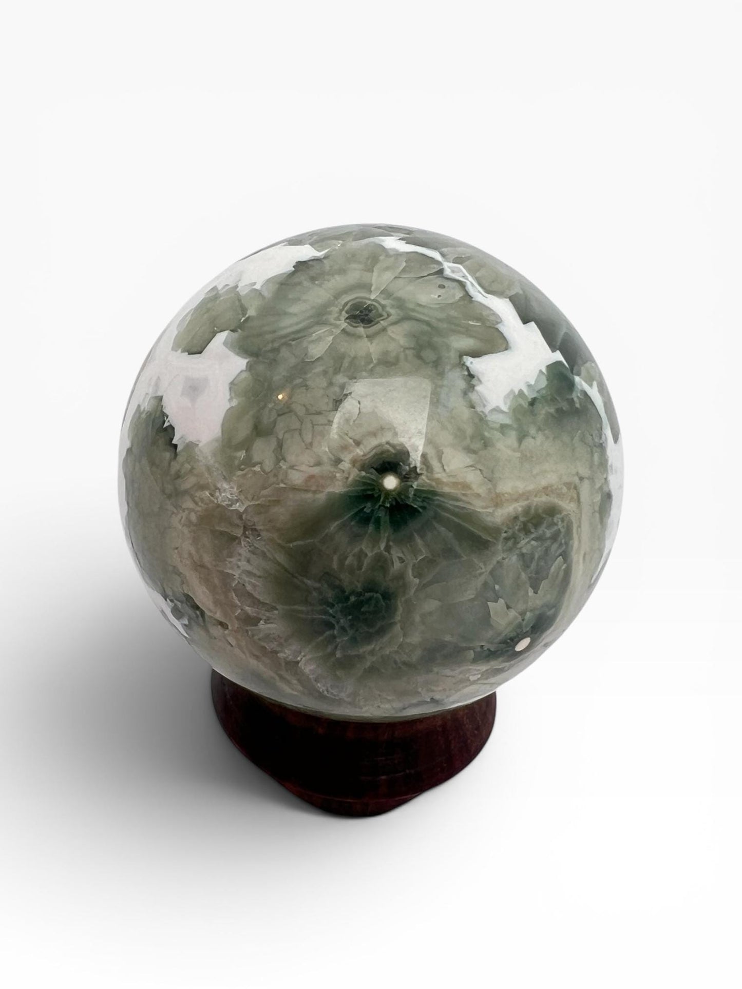 Ocean Jasper Sphere with Flower Orbs- Vein 1-2