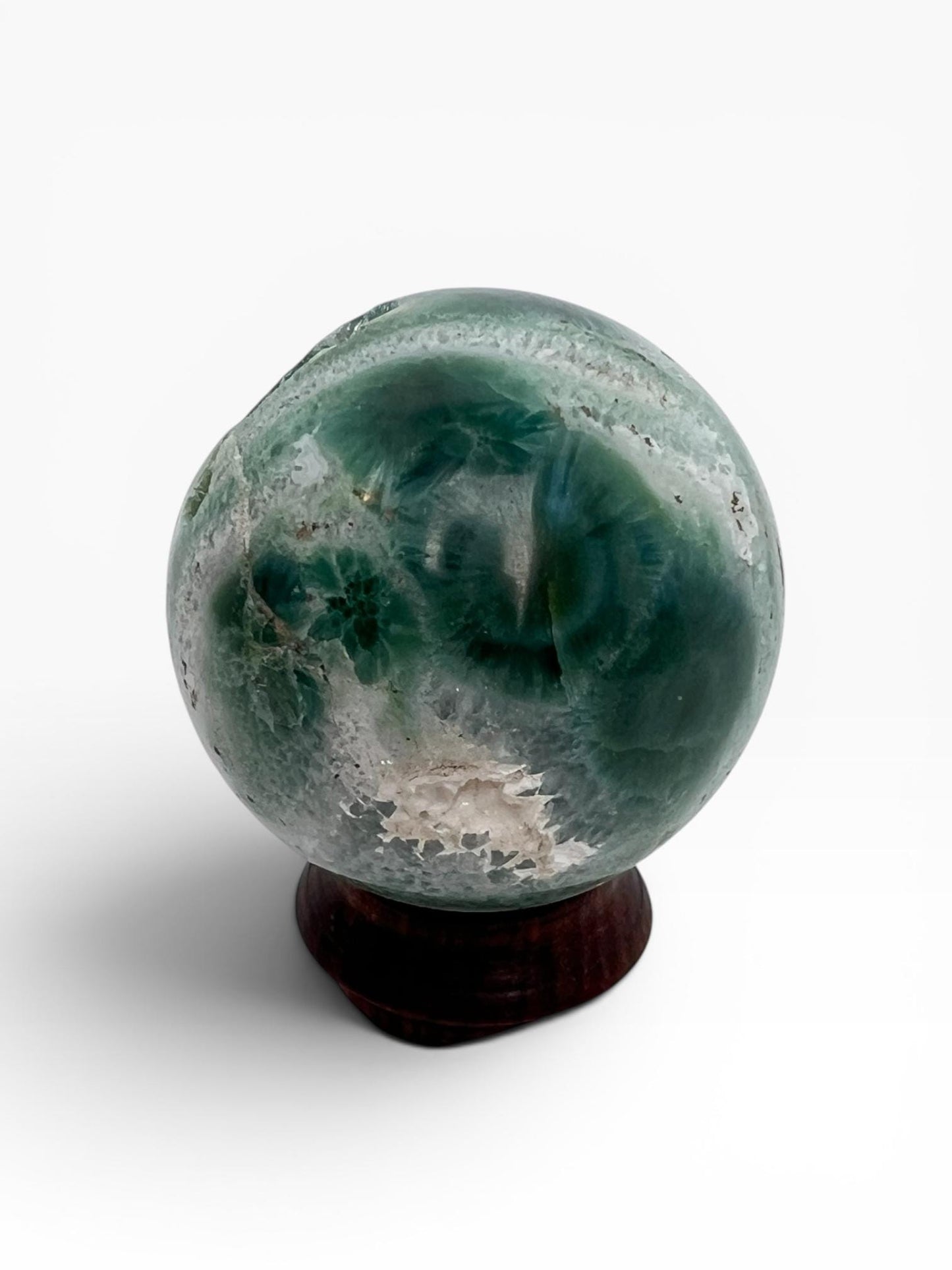 Ocean Jasper Sphere with Flower Orbs- Vein 1-2