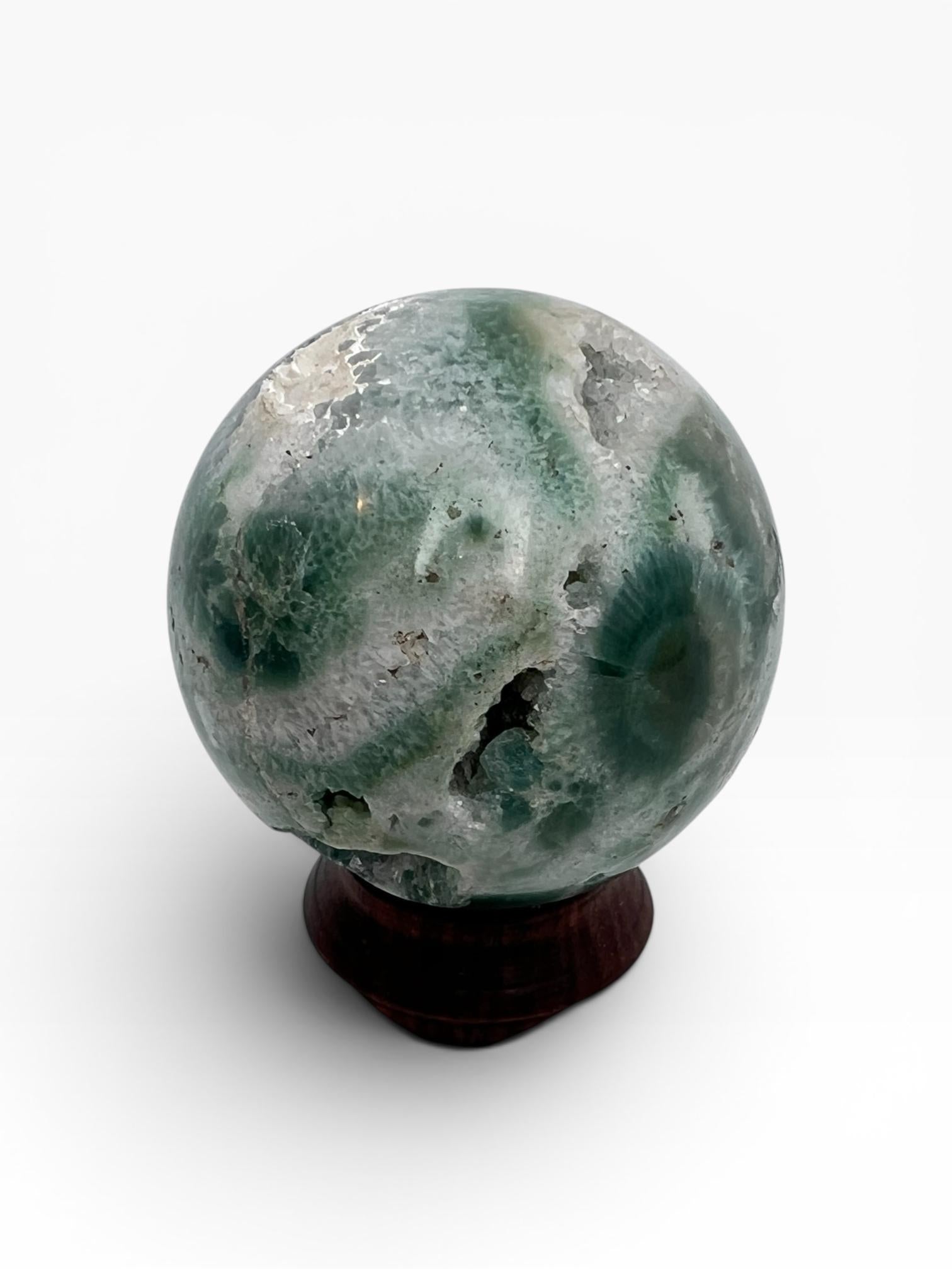 Ocean Jasper Sphere with Flower Orbs- Vein 1-2