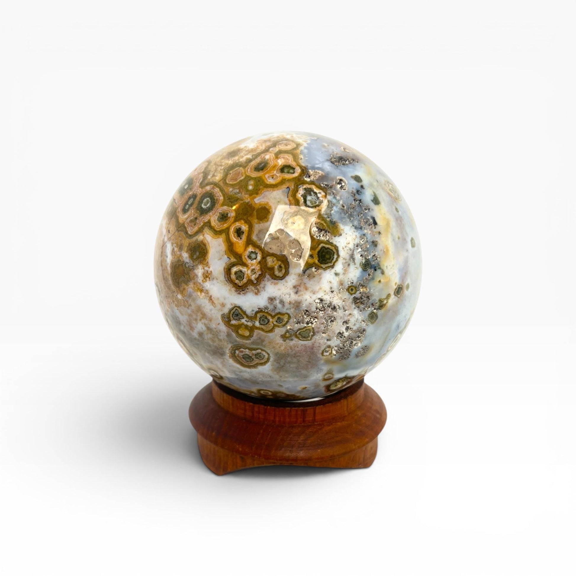 Ocean Jasper Large Sphere: Marovato Vein 7 Unique Coloration