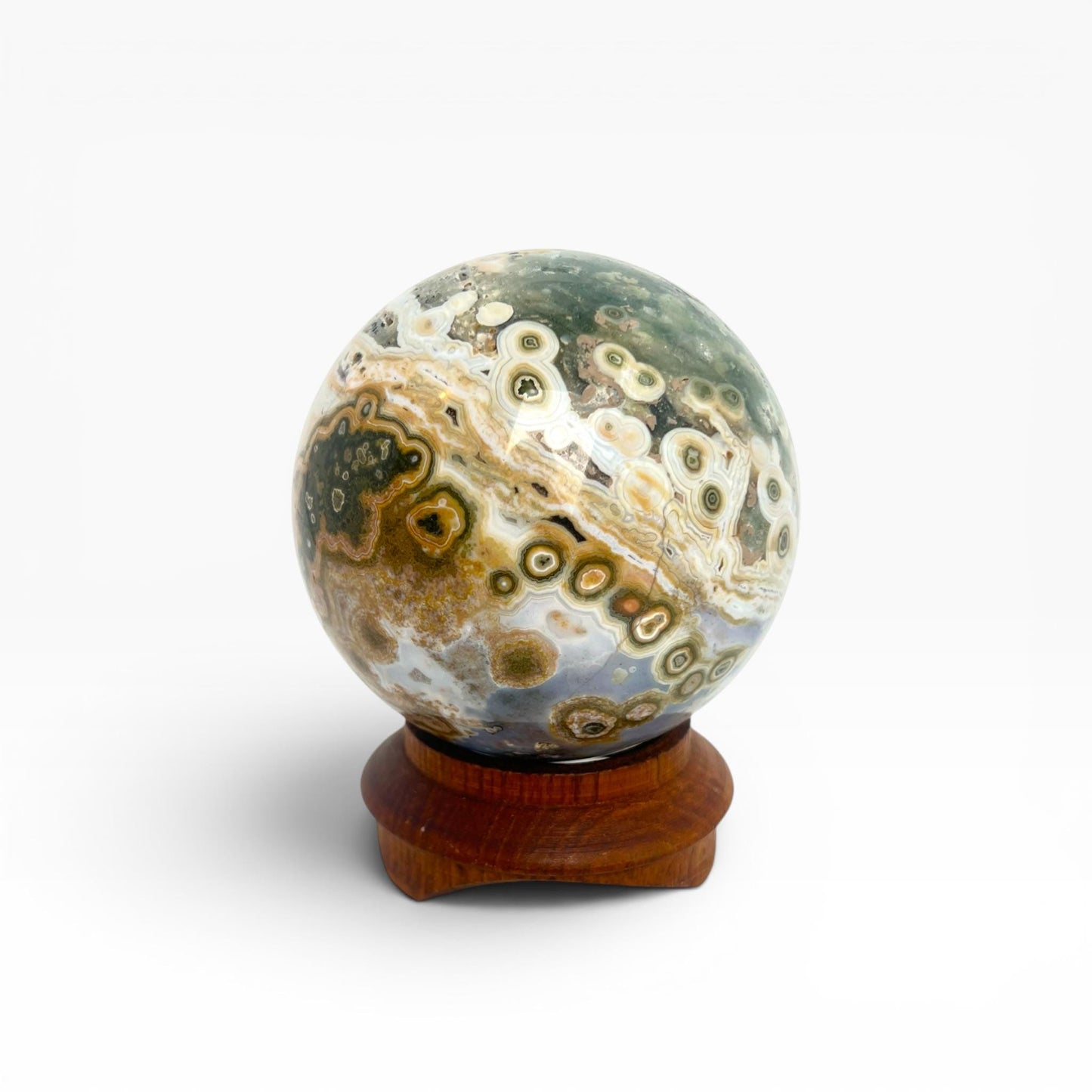 Ocean Jasper Large Sphere: Marovato Vein 7 Unique Coloration