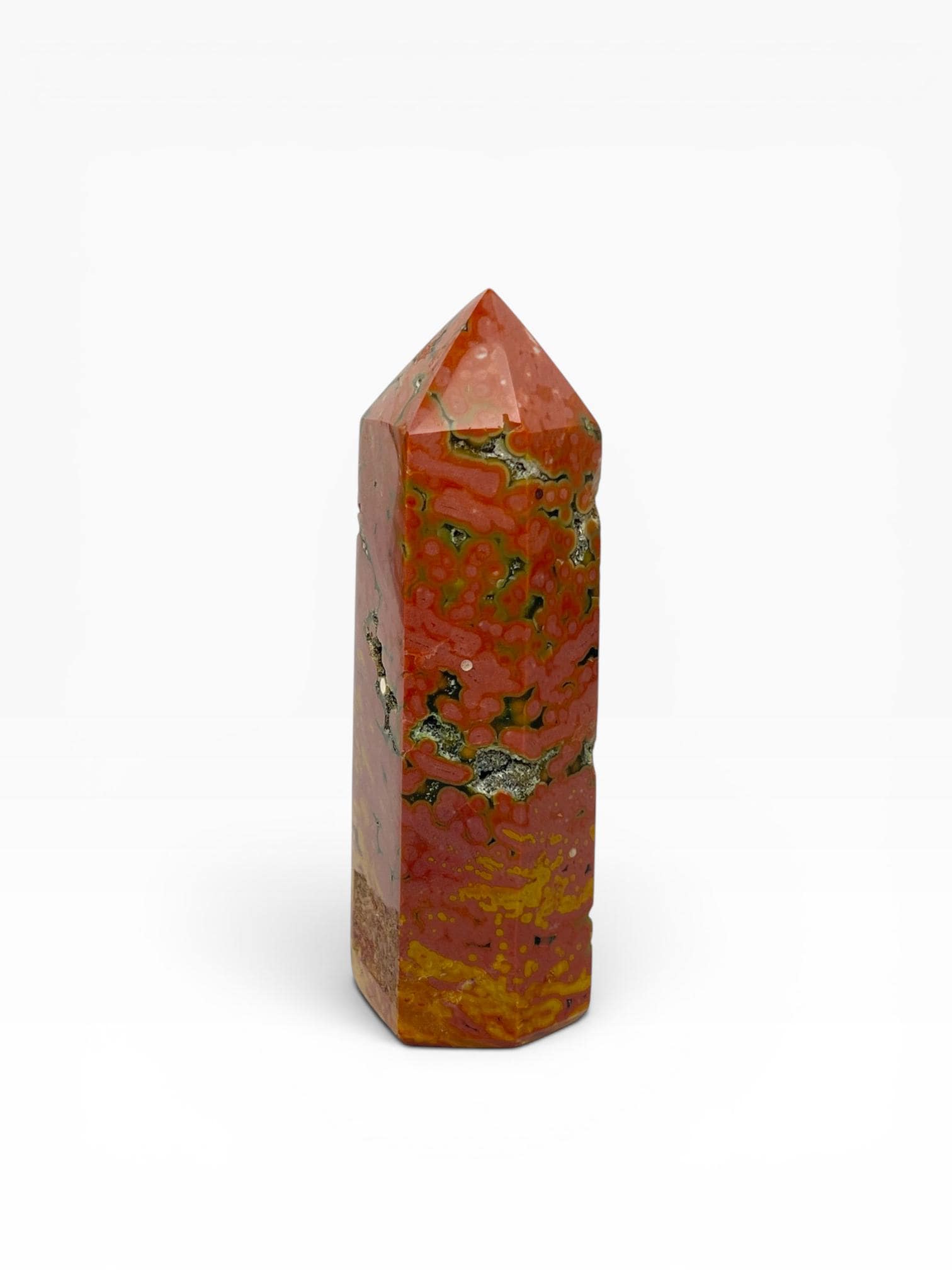 Marovato Ocean Jasper Tower - Veinless Orbicular Jasper Crystal from Madagascar
