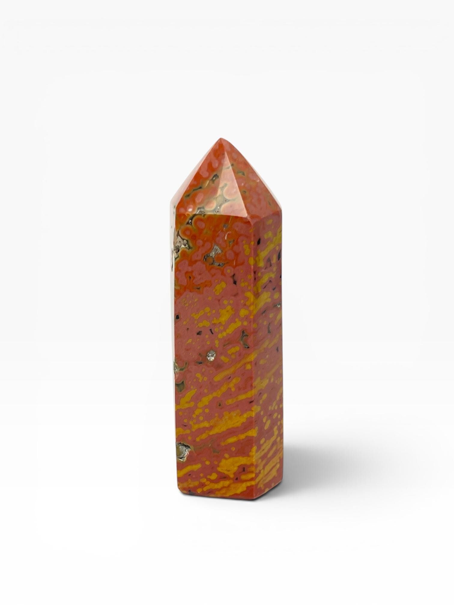Marovato Ocean Jasper Tower - Veinless Orbicular Jasper Crystal from Madagascar