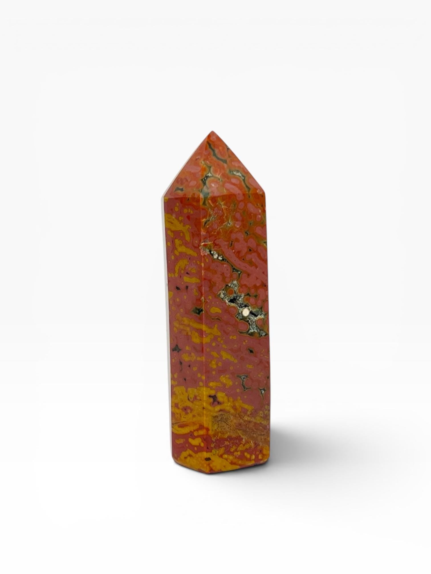 Marovato Ocean Jasper Tower - Veinless Orbicular Jasper Crystal from Madagascar
