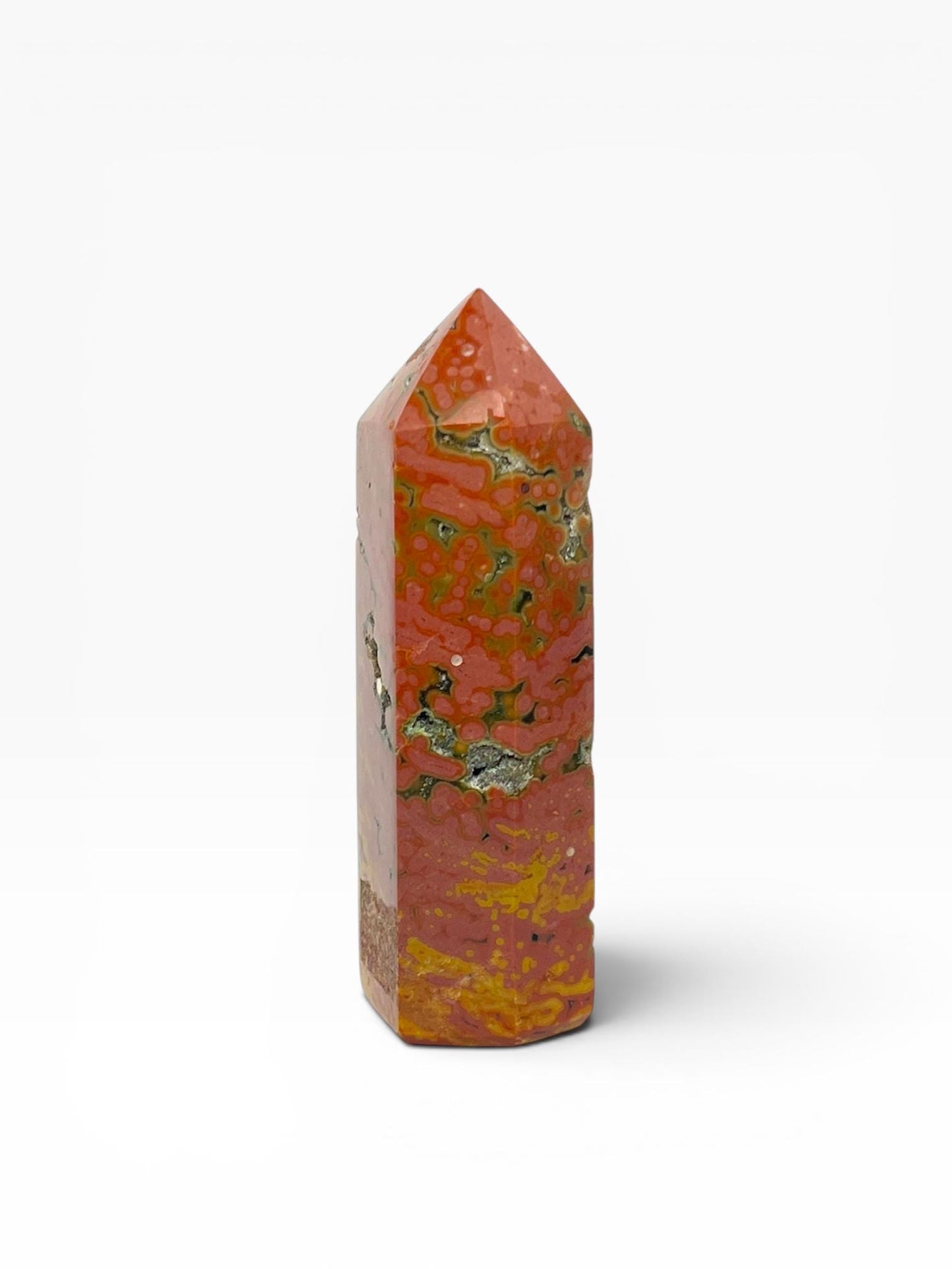 Marovato Ocean Jasper Tower - Veinless Orbicular Jasper Crystal from Madagascar