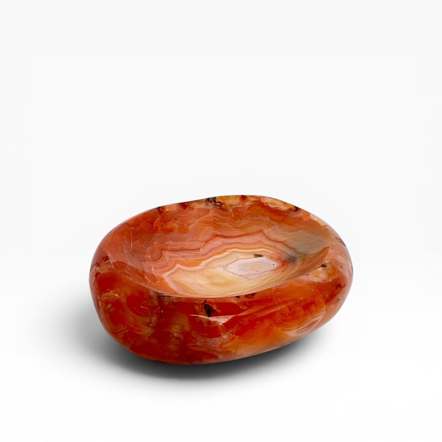 Carnelian Crystal Bowl: Large Carved Trinket or Soap Dish