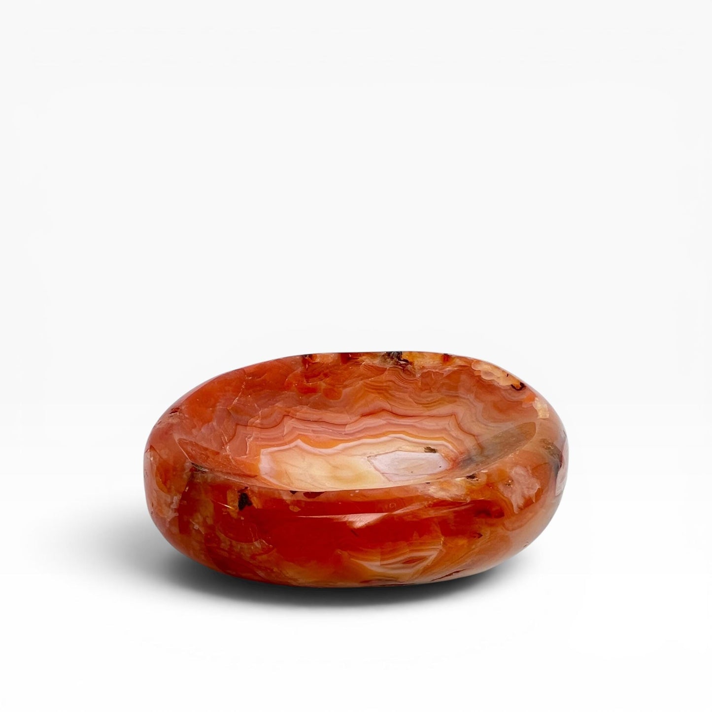Carnelian Crystal Bowl: Large Carved Trinket or Soap Dish