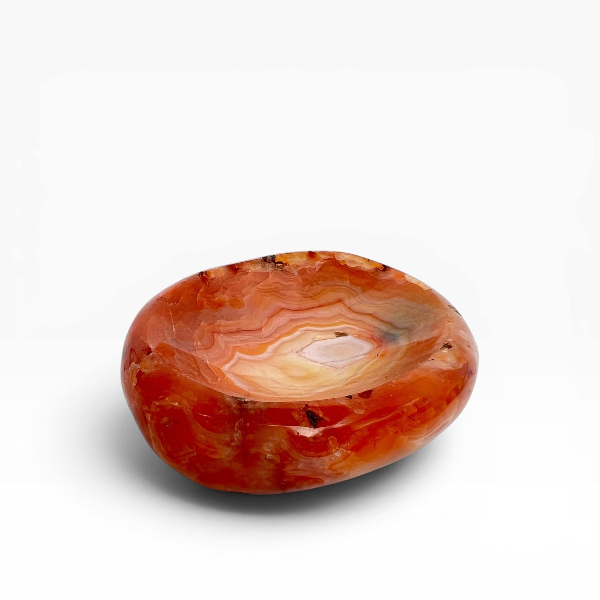 Carnelian Crystal Bowl: Large Carved Trinket or Soap Dish