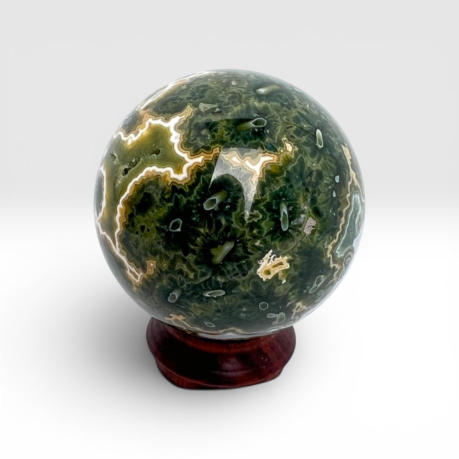 Ocean Jasper Sphere Old Stock Crystal Sphere: Vein 7