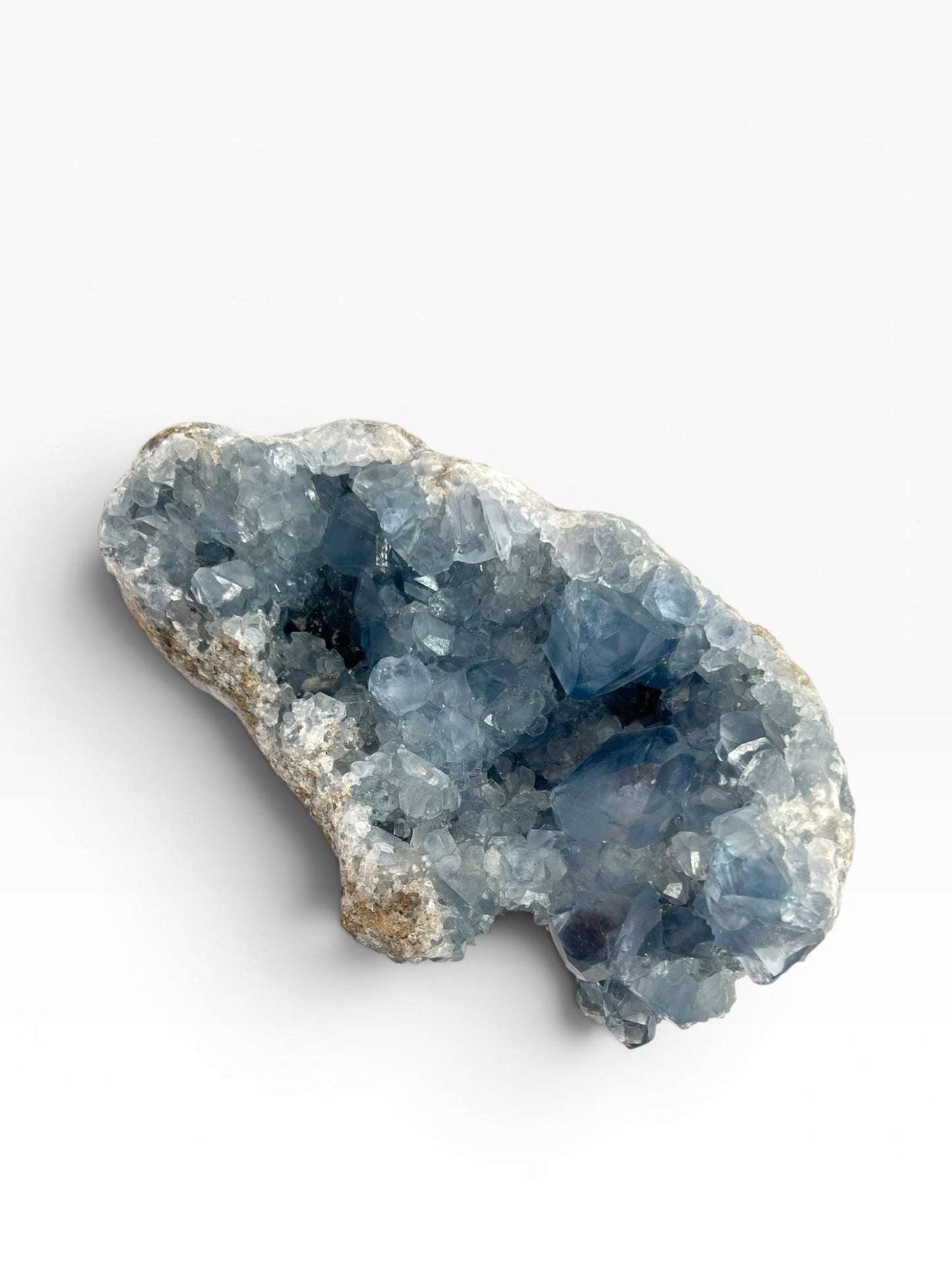 Raw Celestite Geode - Natural Blue Madagascar Celestine Crystal Cluster Specimen