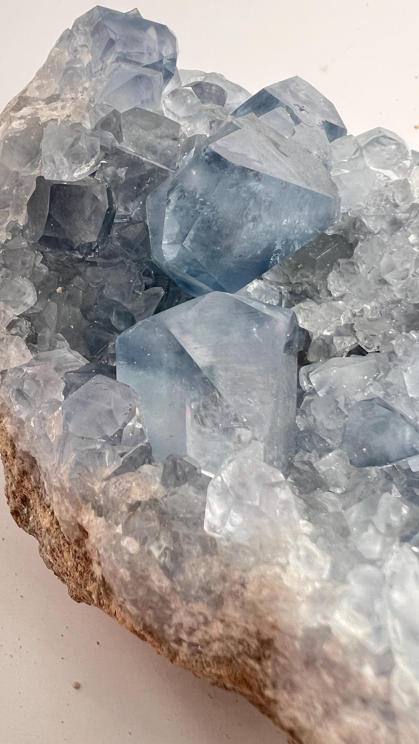 Raw Celestite Geode - Natural Blue Madagascar Celestine Crystal Cluster Specimen